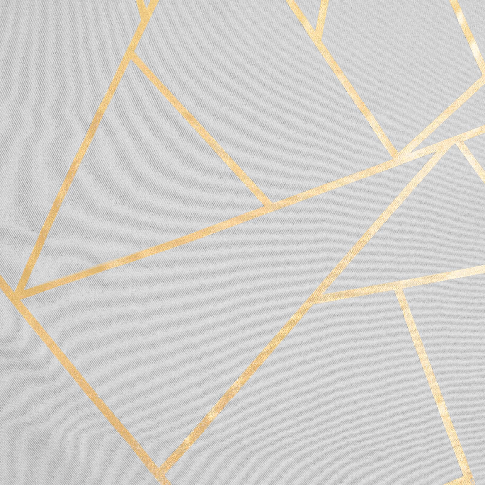 9ft Silver Gold Foil Geometric Pattern Polyester Table Runner