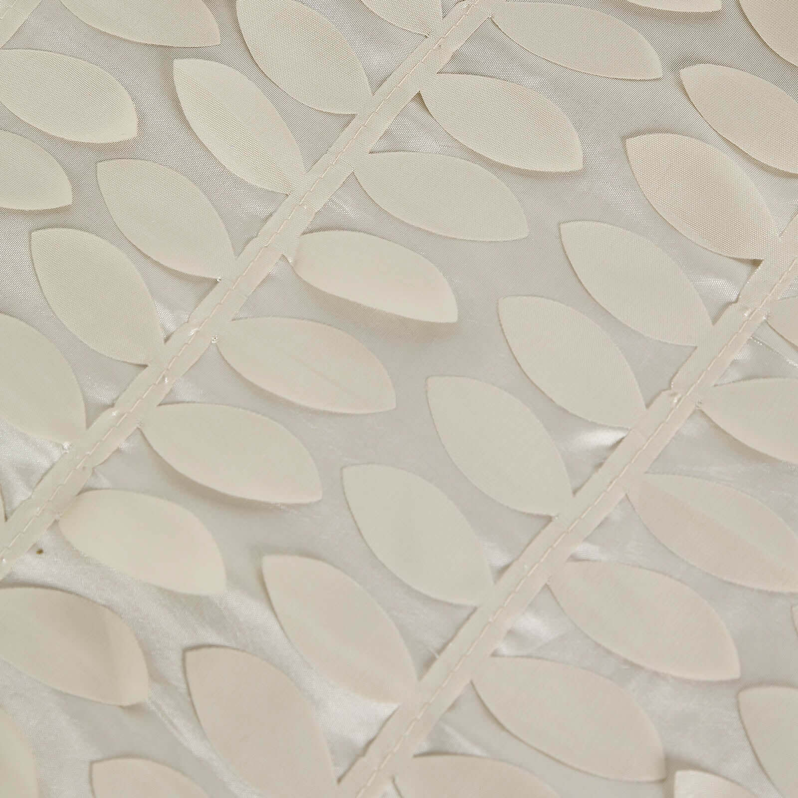 Taffeta 90"x156" Rectangle Tablecloth Beige | 3D Leaf Petal Design Seamless Table Cover