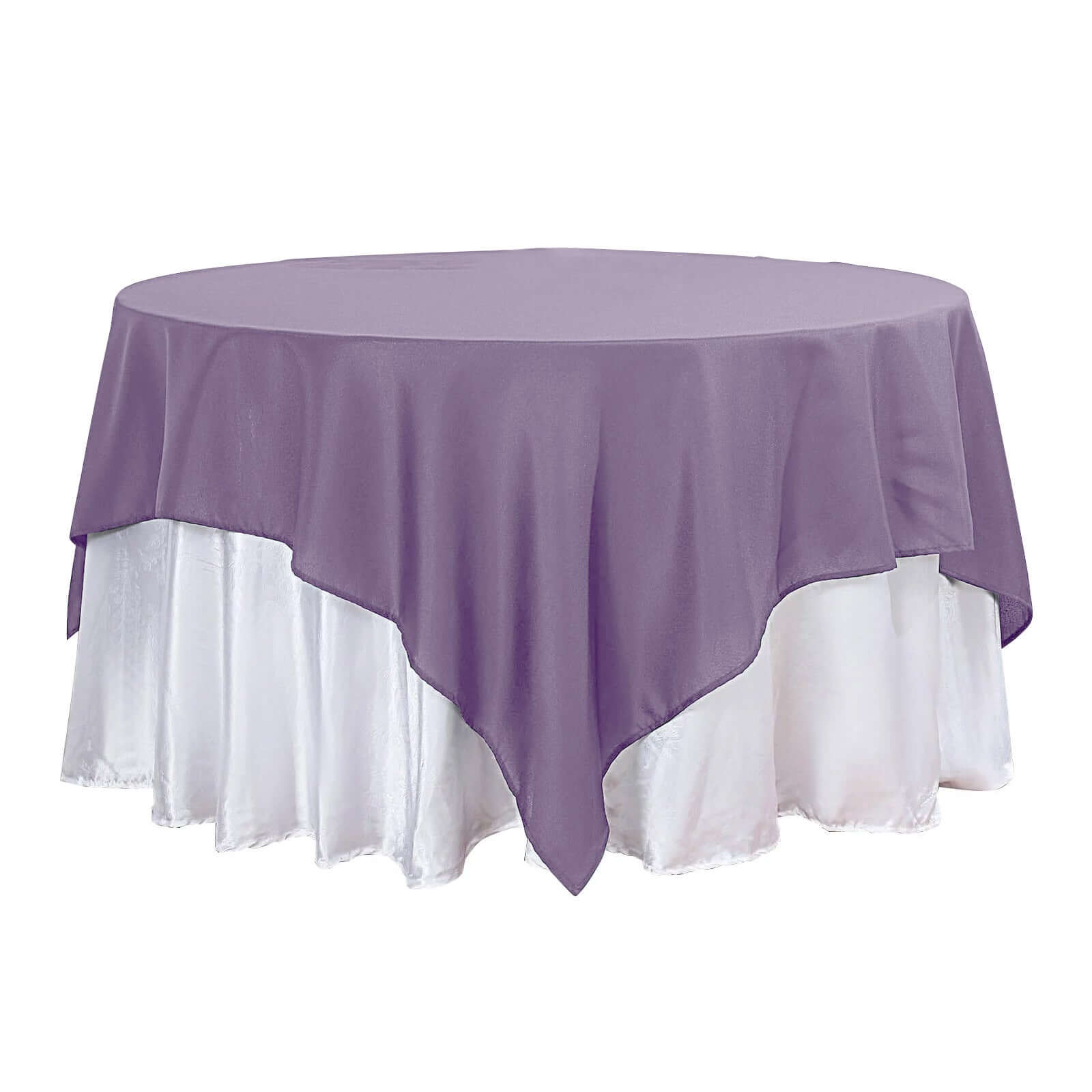 Polyester 90"x90" Table Overlay Square Tablecloth Violet Amethyst - Wrinkle-Resistant & Durable Table Cover
