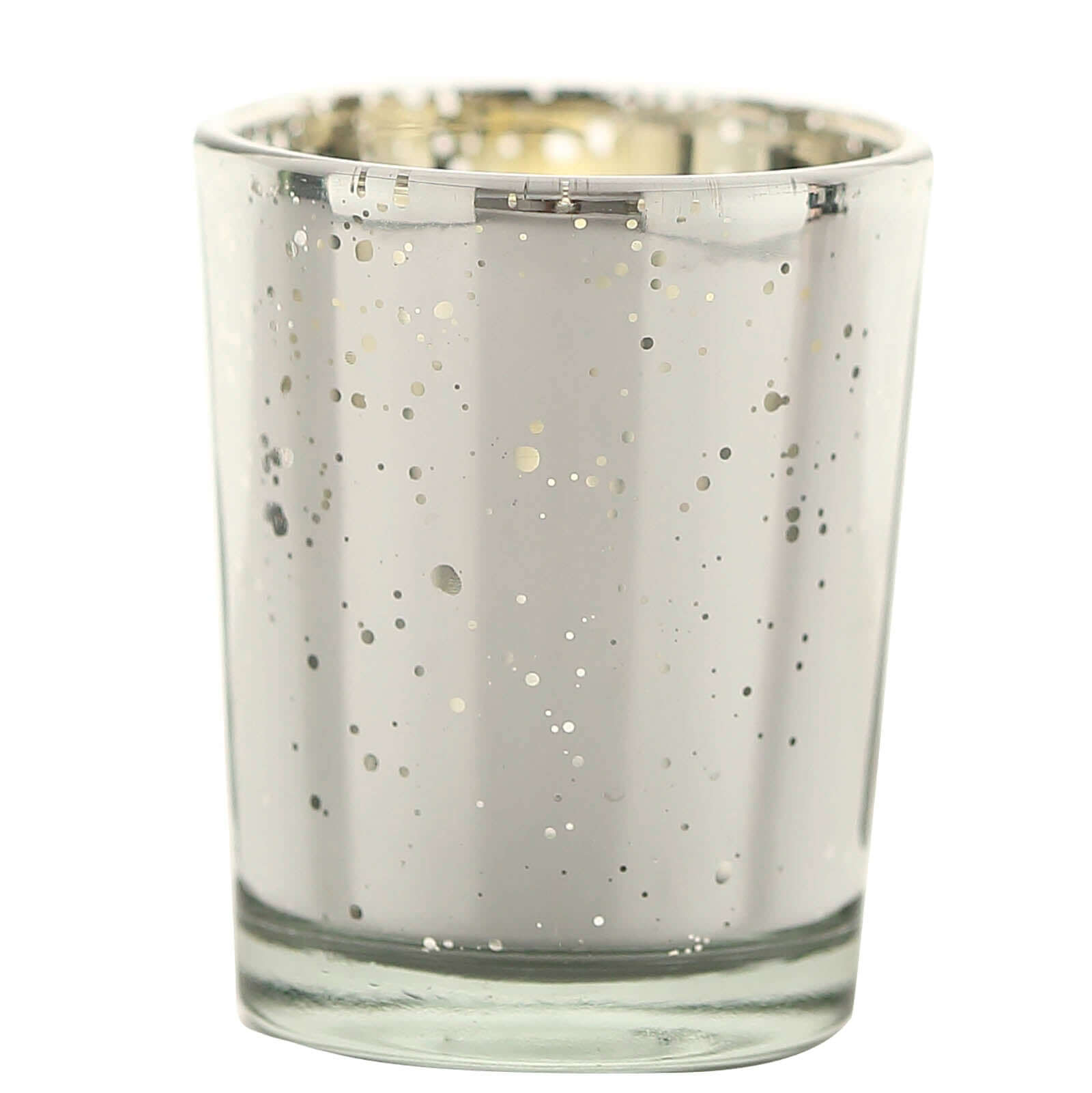 12-Pack Mercury Glass Candle Holders Silver with Speckled Design - Votive Tealight Holders 2"