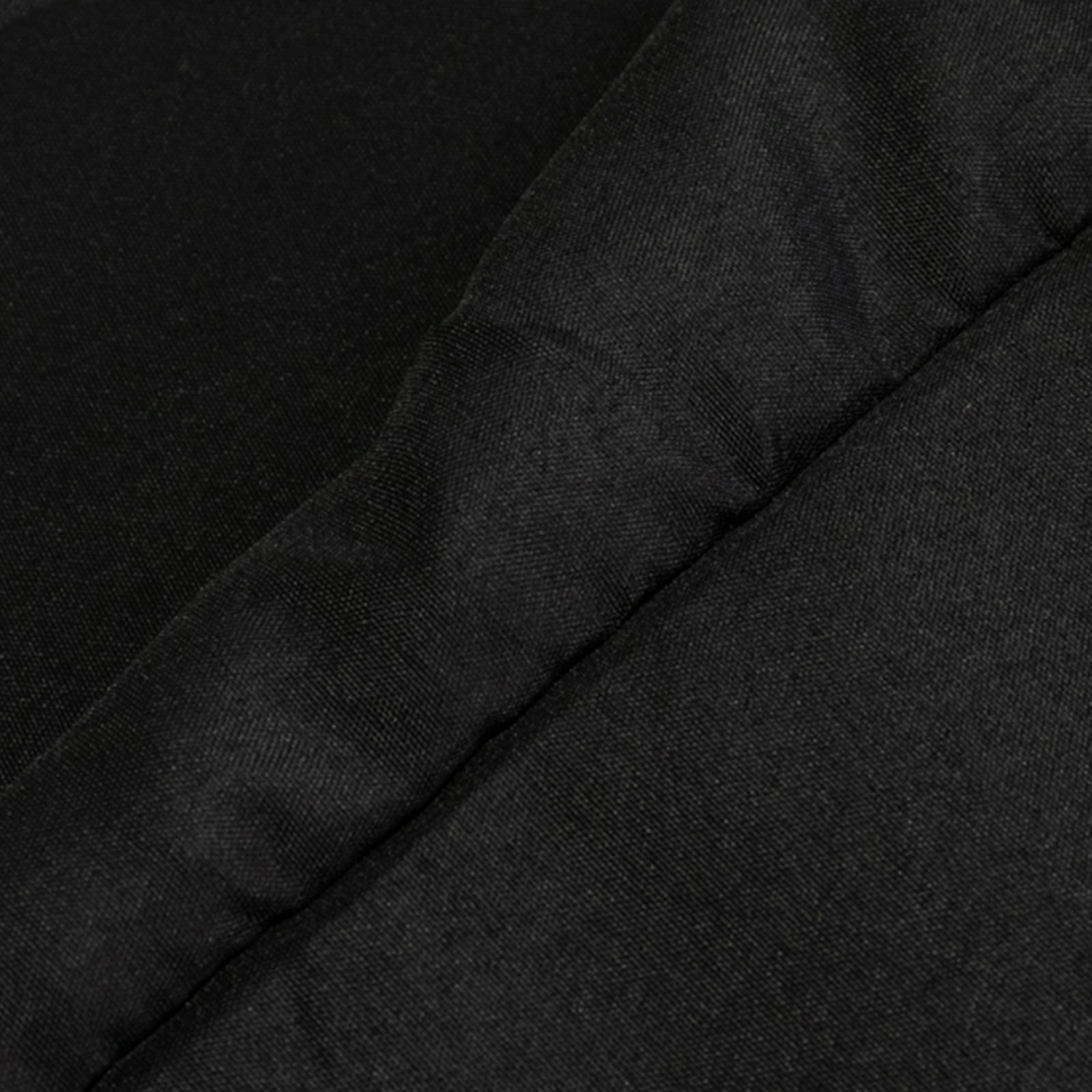 Fitted Polyester 72"x30" Rectangle Tablecloth Black with Open Back Design - Easy to Maintain and Wrinkle-Resistant Table Cover