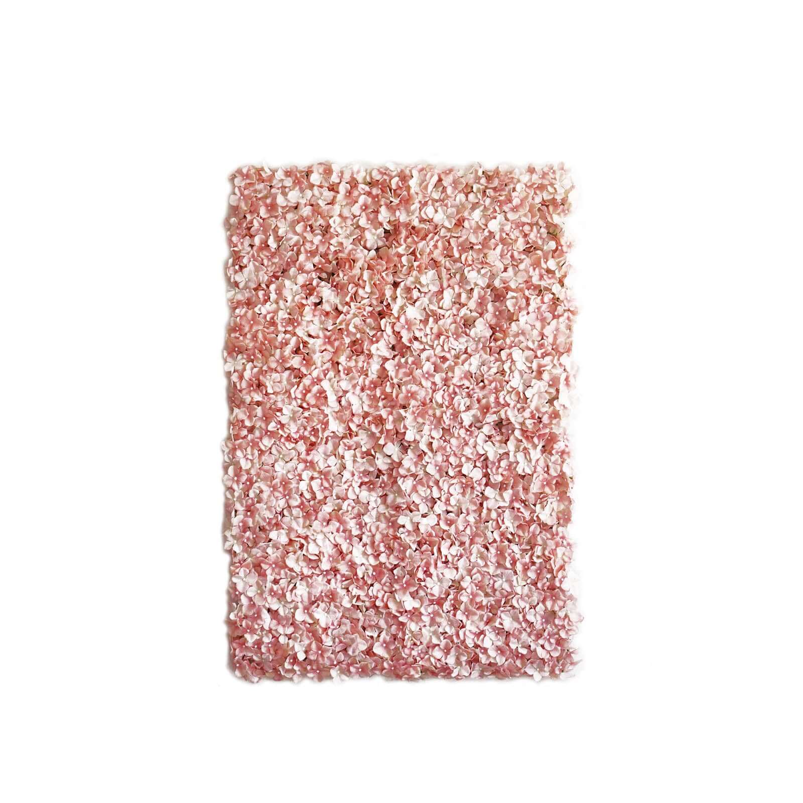 11 Sq ft. Blush UV Protected Hydrangea Flower Wall Mat Backdrop - 4 Artificial Panels