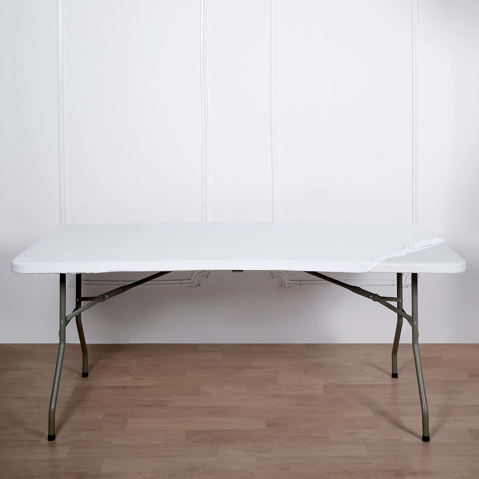 Stretch Spandex 72"x30" Rectangle Tablecloth Top Cover White - Sleek & Durable Fitted Table Topper Cap