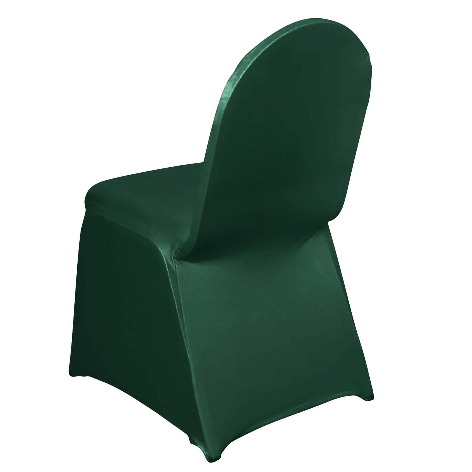 Spandex Chair Cover for Banquet Chairs Hunter Emerald Green - Stretch 160GSM Fabric with Slip-On Slipcover