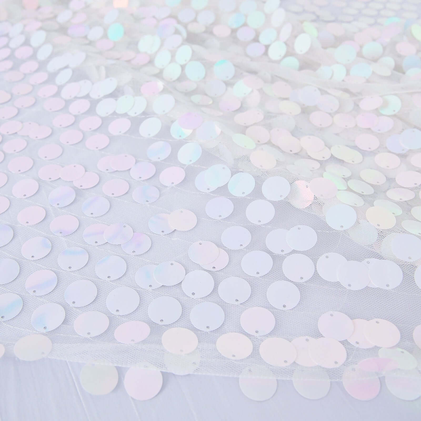 Sequin 72"x72" Table Overlay Square Tablecloth Iridescent Blue - Big Payette Table Cover