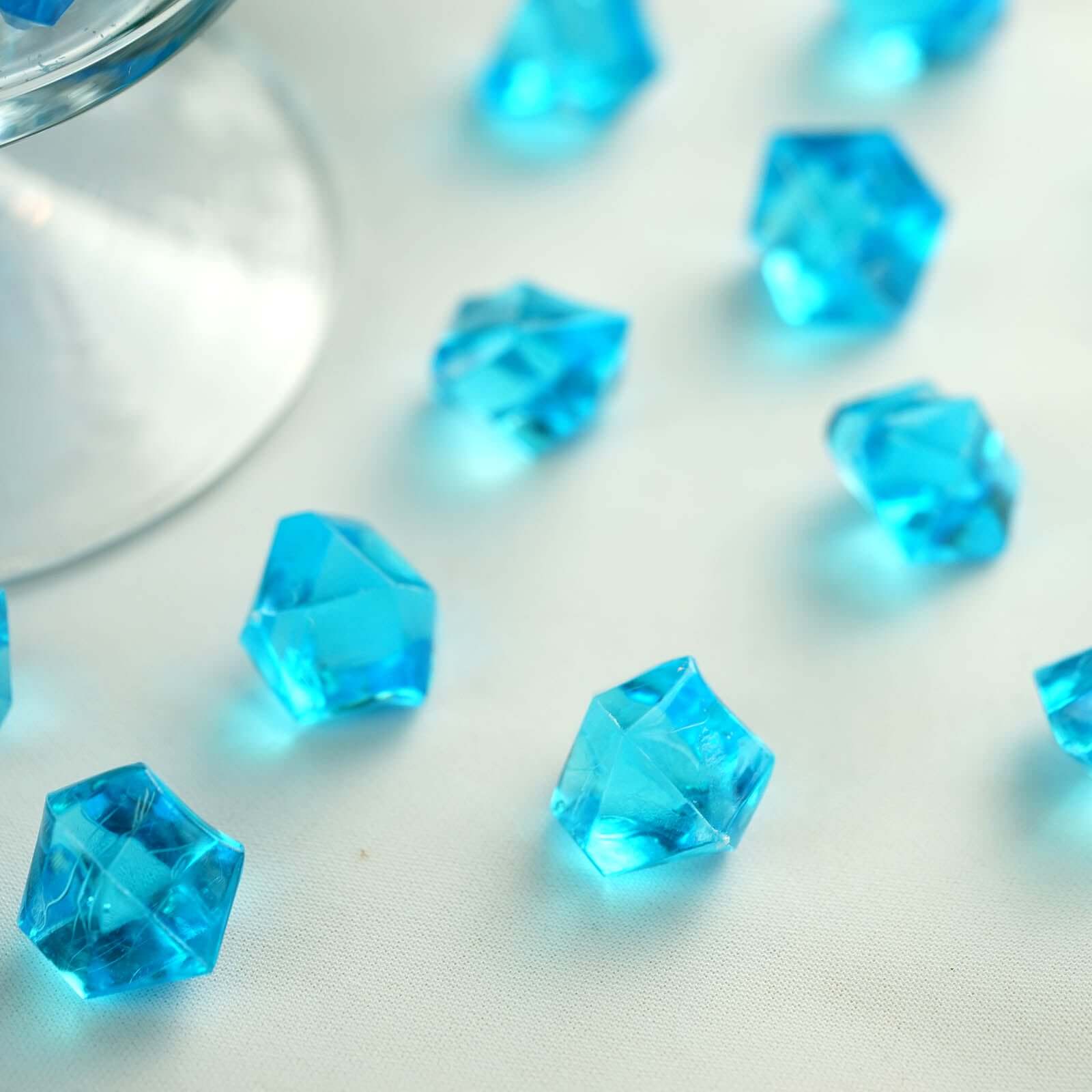 300 Pcs Acrylic Ice Bead Vase Fillers Large Turquoise - Stylish DIY Craft Crystals for Event Decor & Wedding Tables