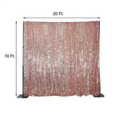 20ftx10ft Blush Big Payette Sequin Event Curtain Drapes, Backdrop Event Panel