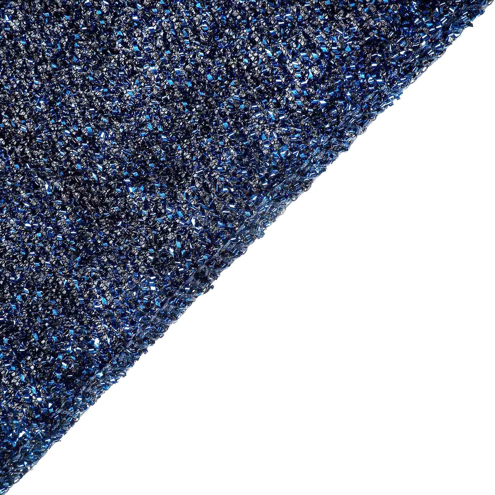 20ftx10ft Navy Blue Metallic Shimmer Tinsel Event Curtain Drapes, Backdrop Event Panel