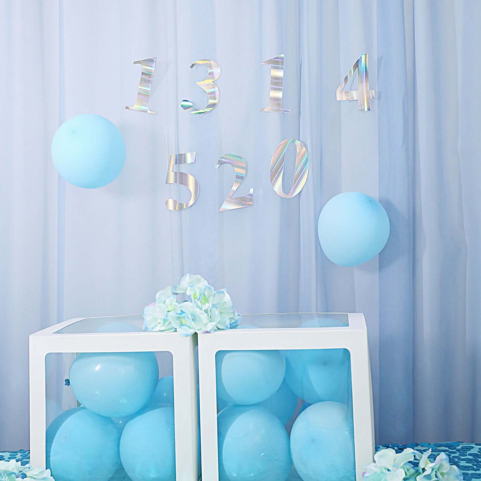 4-Pack Stickers Banner Custom 0-9 Number "8" Design Iridescent - Milestone Age and Date Stick-On Numbers 5"