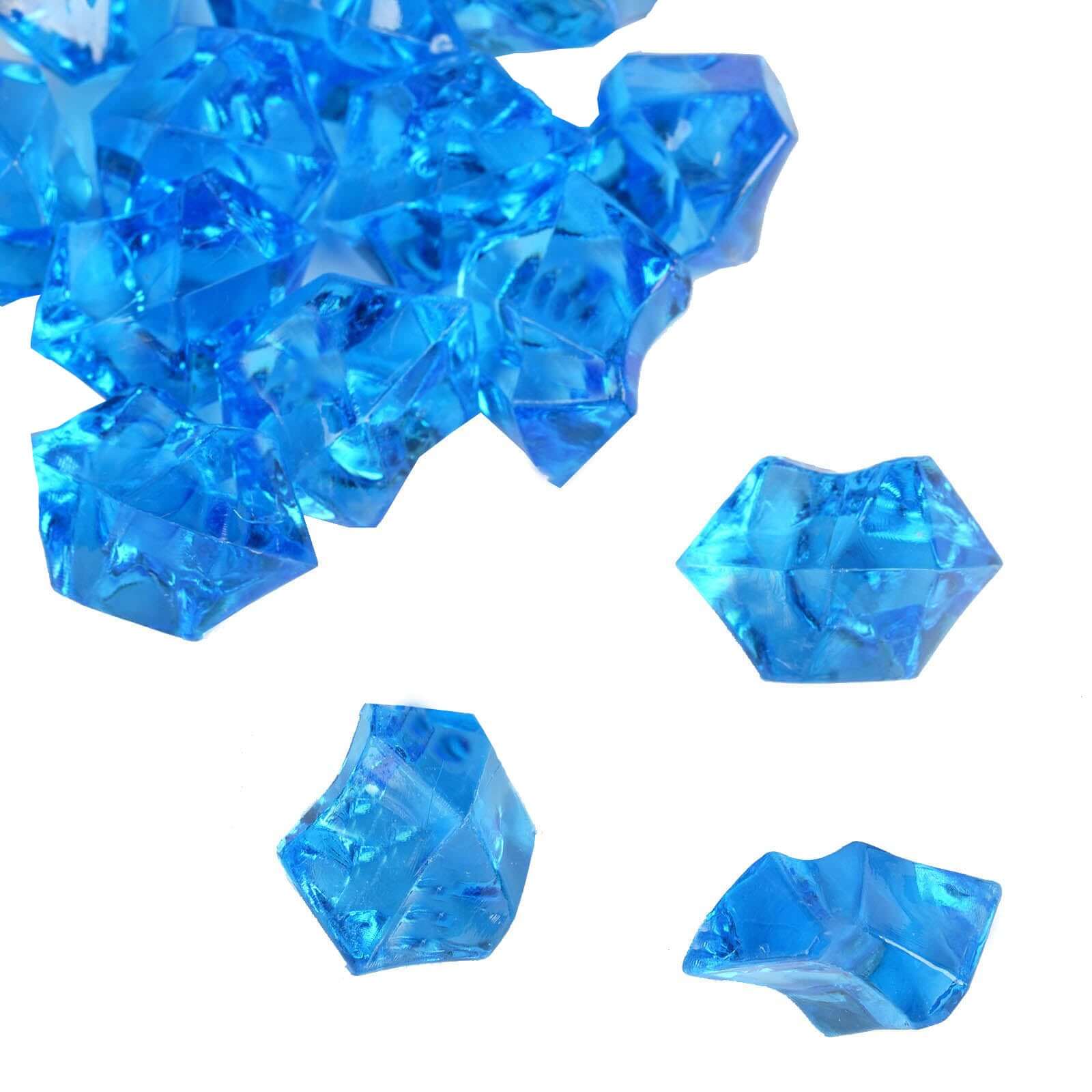 400 Pcs Acrylic Ice Bead Vase Fillers Mini Ocean Blue - Chic DIY Craft Crystals for Wedding Centerpieces & Table Styling