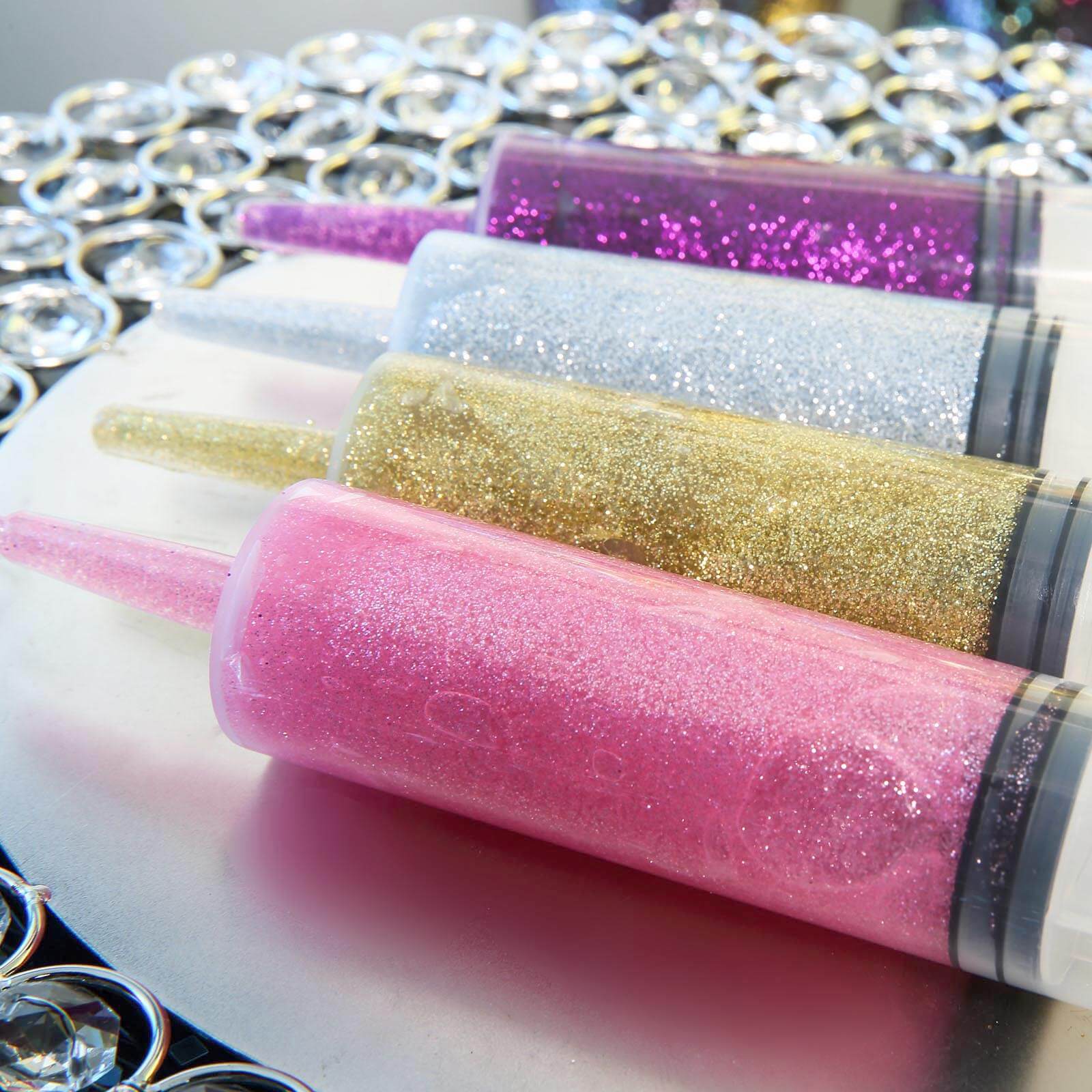 Metallic Glitter Glue Pink - Washable Nontoxic Art Glue for Fun DIY Projects Scrapbooking & Party Decor 4 oz Bottle
