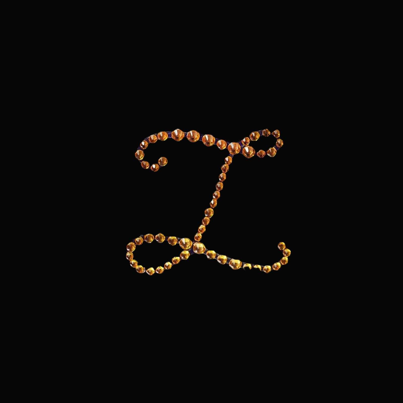 12 Pack 1.5" Gold Rhinestone Monogram Letter Jewel Sticker Self Adhesive DIY Diamond Decor - Z