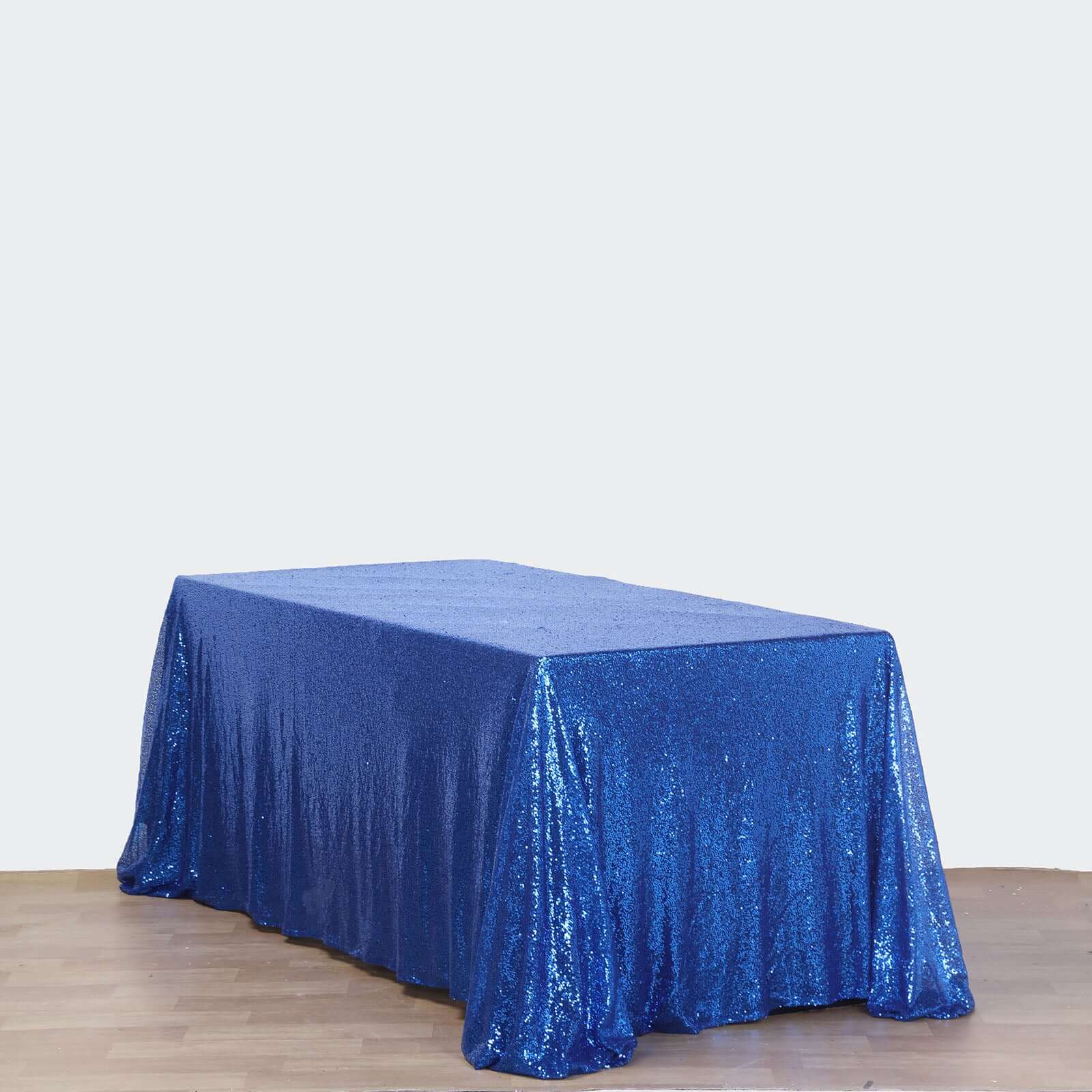 Sequin 90"x156" Rectangle Tablecloth Royal Blue - Seamless Twinkling Table Cover