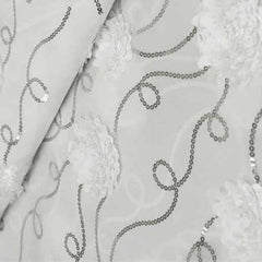 54"x4 Yards White Iridescent Sequin Taffeta Fabric Bolt, DIY Craft Fabric Roll
