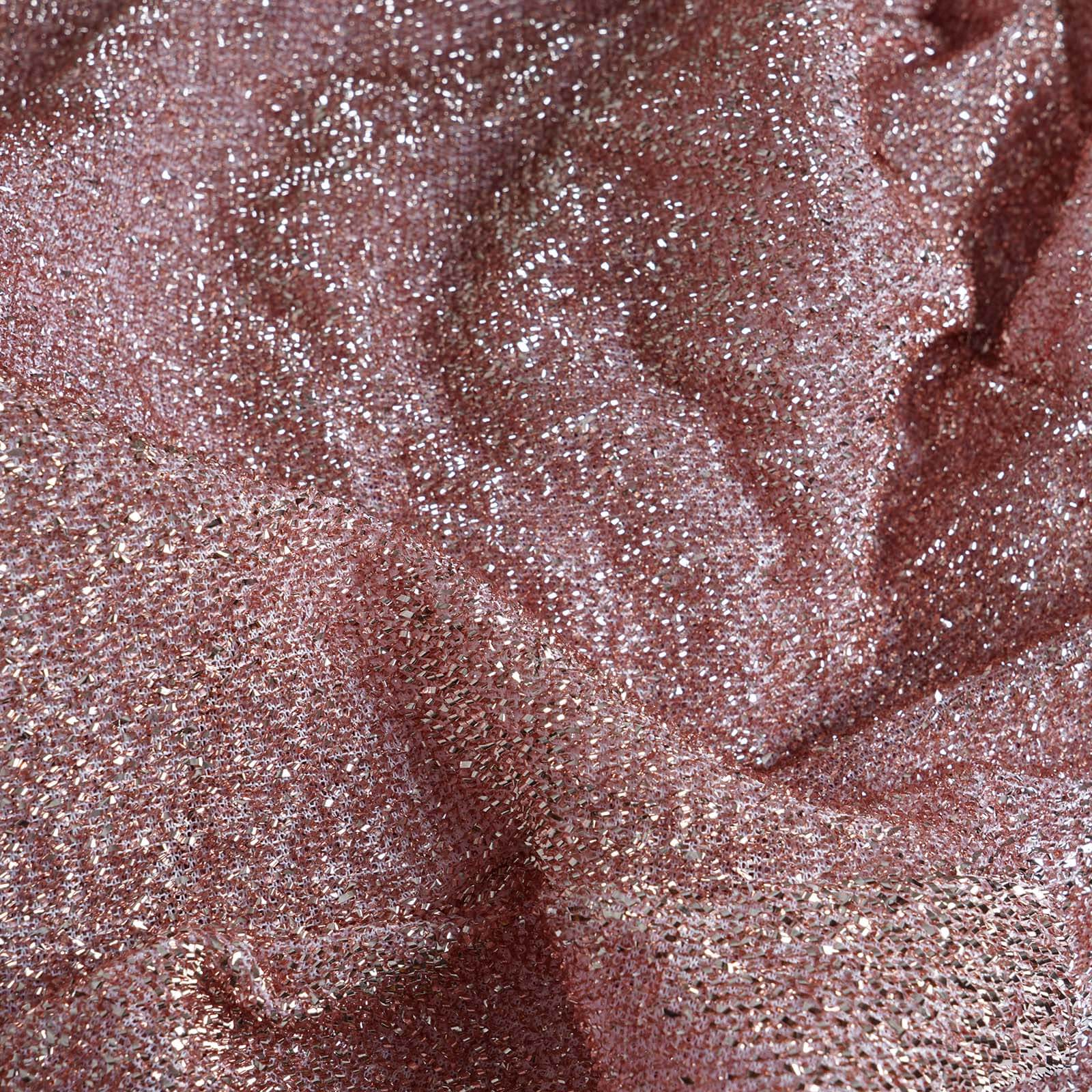 Metallic Spandex 36" Fitted Glitter Round Cocktail Table Cover Rose Gold - Stretch Fit for High Top Tables