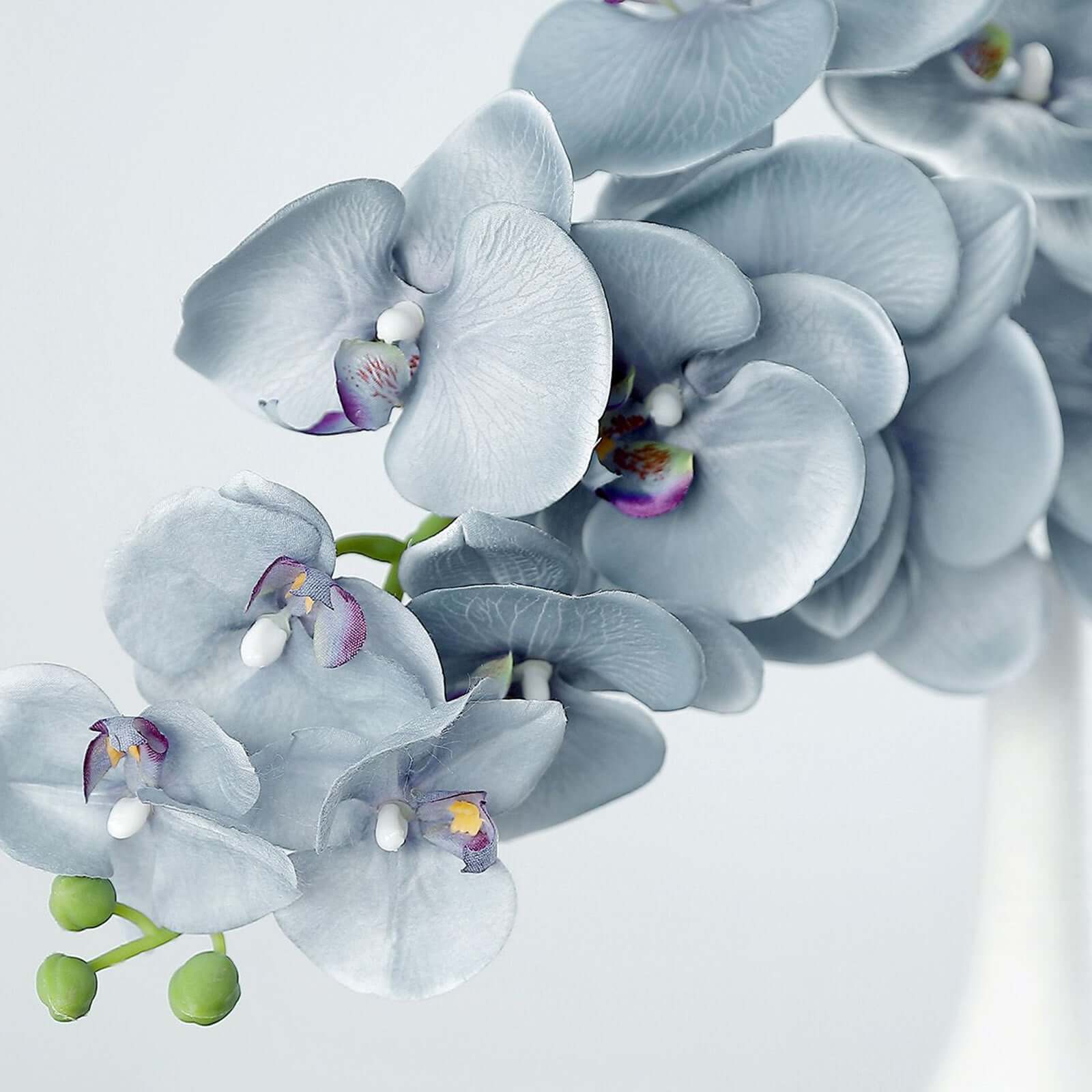 2 Stems 40" Tall Charcoal Gray Artificial Silk Orchid Flower Bouquets