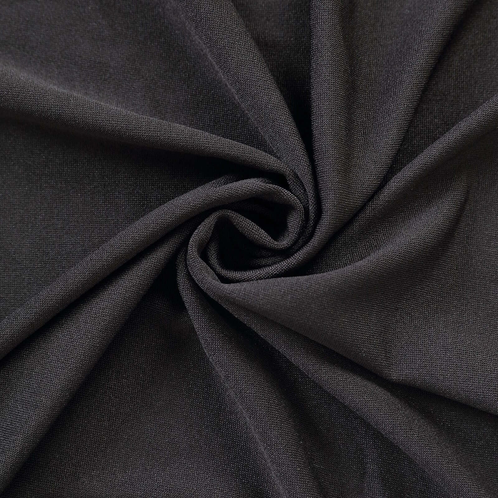 Set of 2 Black Spandex Fitted Wedding Arch Covers for Round Top and Double Arch Chiara Backdrop Stands - 6ft,8ft