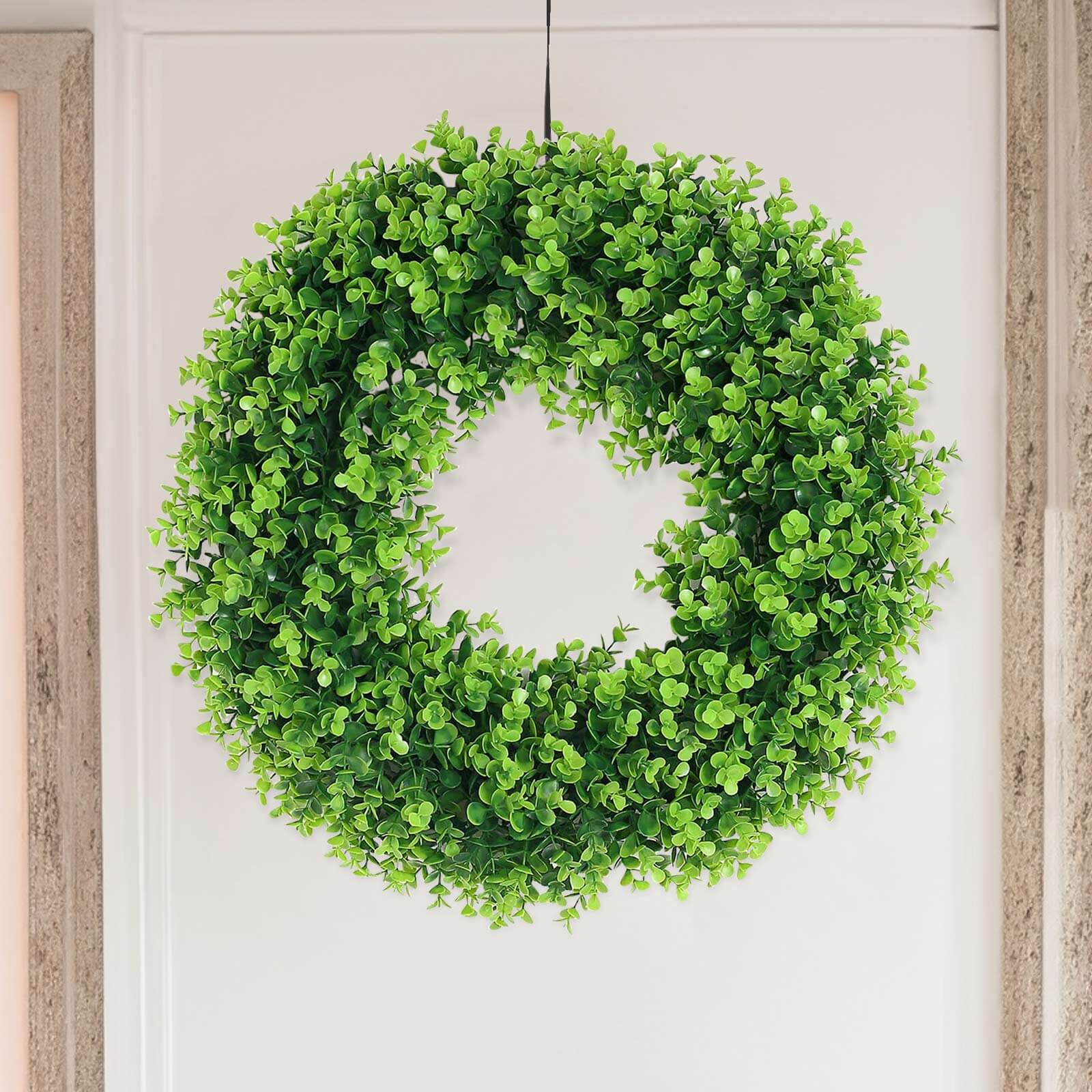 2 Pack 21" Green Artificial Lifelike Eucalyptus Leaf Spring Wreaths