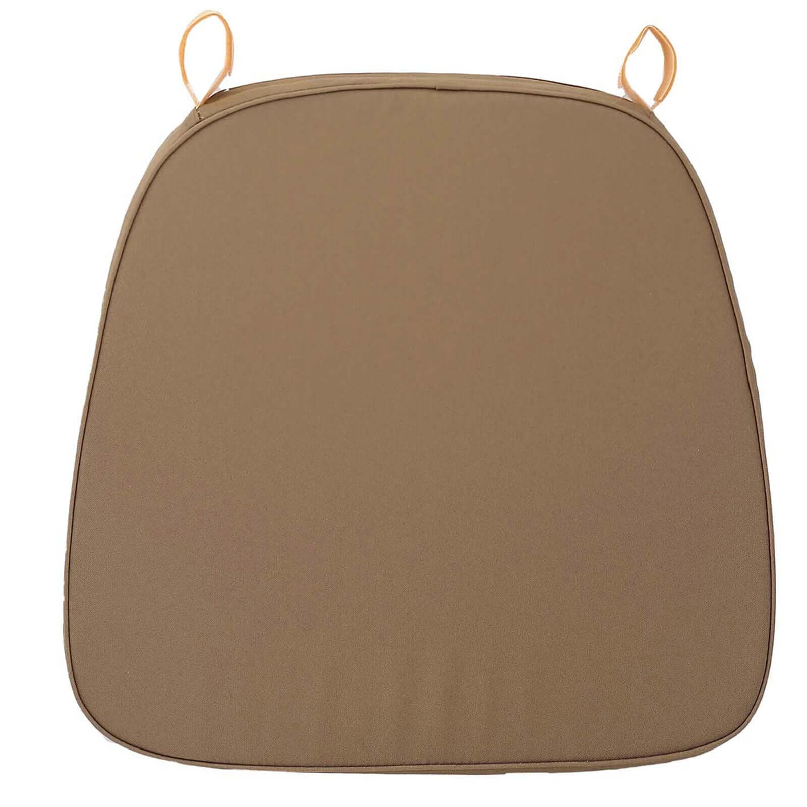 Chiavari Chair Cushion with 1.5" Thick Memory Foam and Ties Taupe - Stylish Removable Cover for Comfort