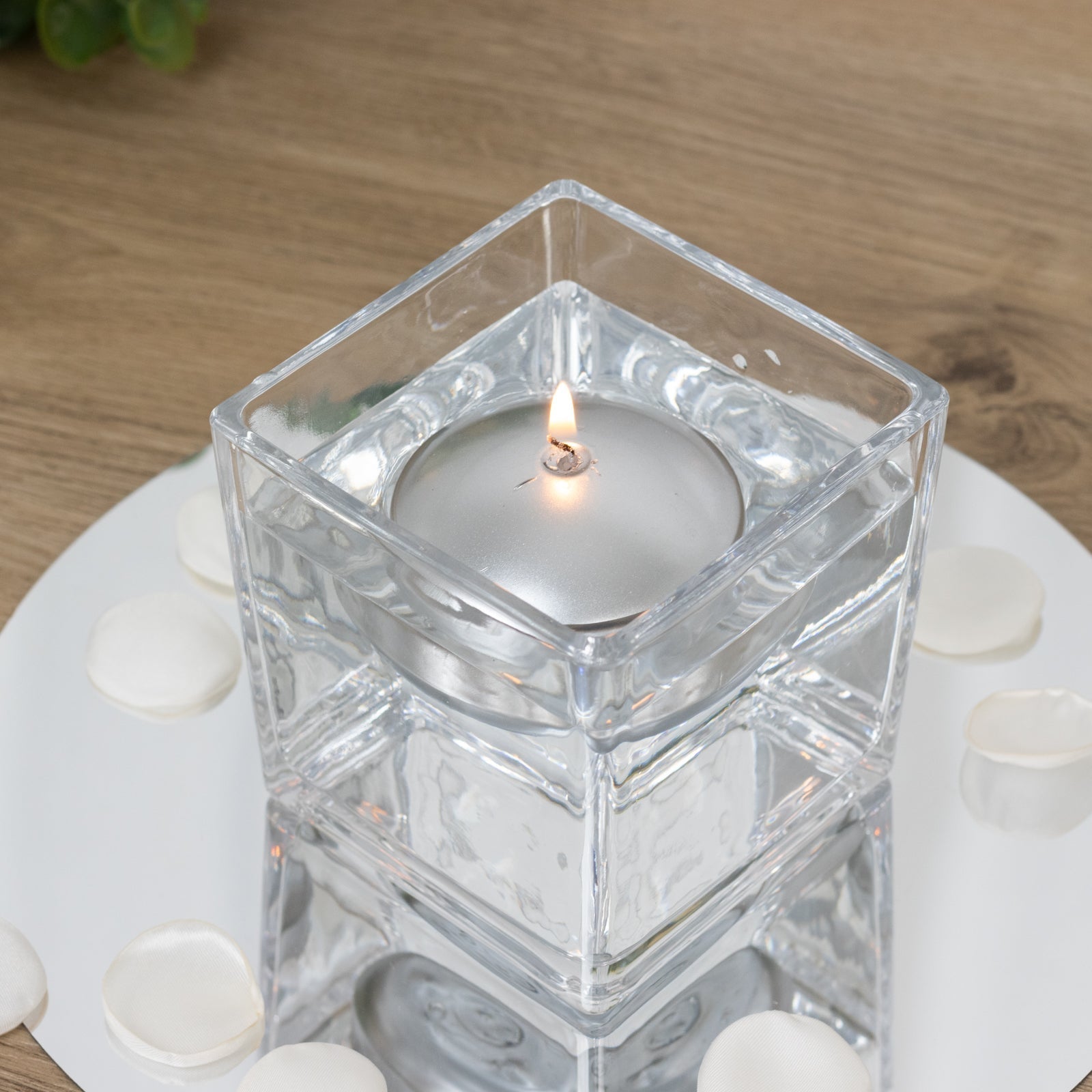 12 Pack 3" Silver Floating Candles, Unscented Dripless Wax Discs for Centerpieces
