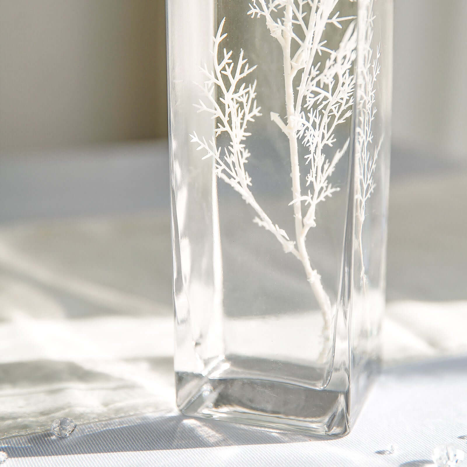 12-Pack Glass Cylinder Vases Square Clear - Durable Heavy Duty Floral Centerpieces for Weddings 14"