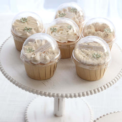 50-Pack Plastic Dome Lids For Cupcake Liners Clear - Food Safe Disposable Baking Cake Cup Lids for Dessert Buffets Bakery Displays & Party Favors 3"