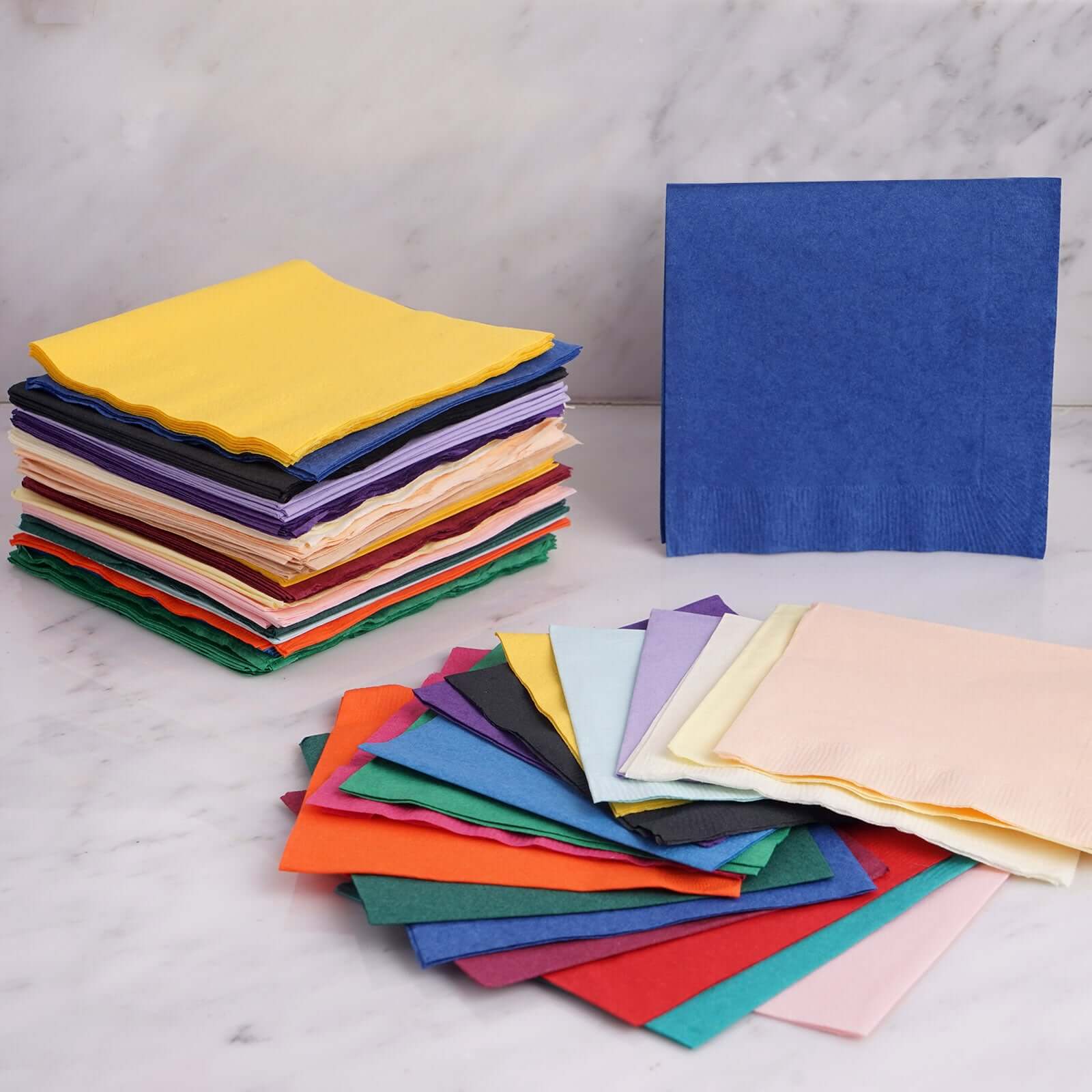 50-Pack Paper Beverage Napkins Turquoise - 2 Ply Disposable Soft 18GSM Cocktail Napkins 5"x5"