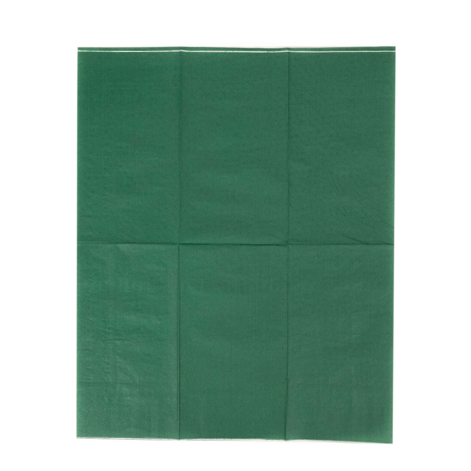 50-Pack Paper Napkins Soft Hunter Emerald Green - Disposable 2-Ply Cocktail and Beverage Napkins for Weddings
