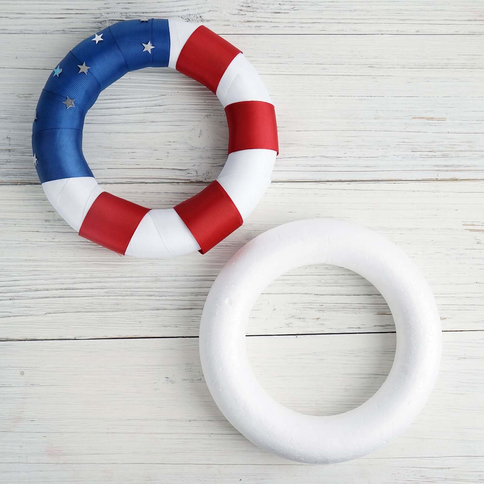 12 Pack 8" White Styrofoam Ring, Foam Circle Hoop For DIY Crafts