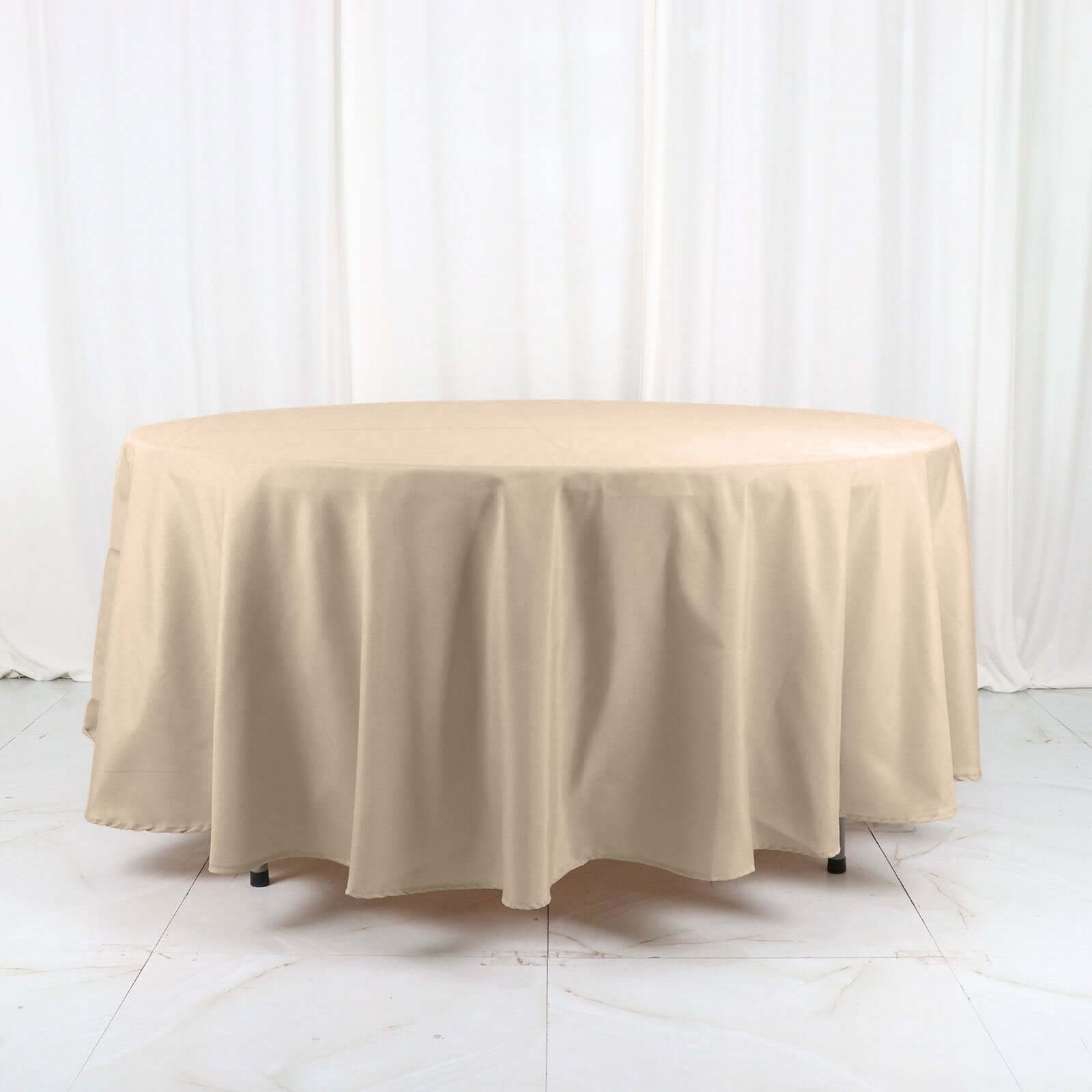 Polyester 108" Round Tablecloth Nude - Wrinkle-Resistant Table Cover
