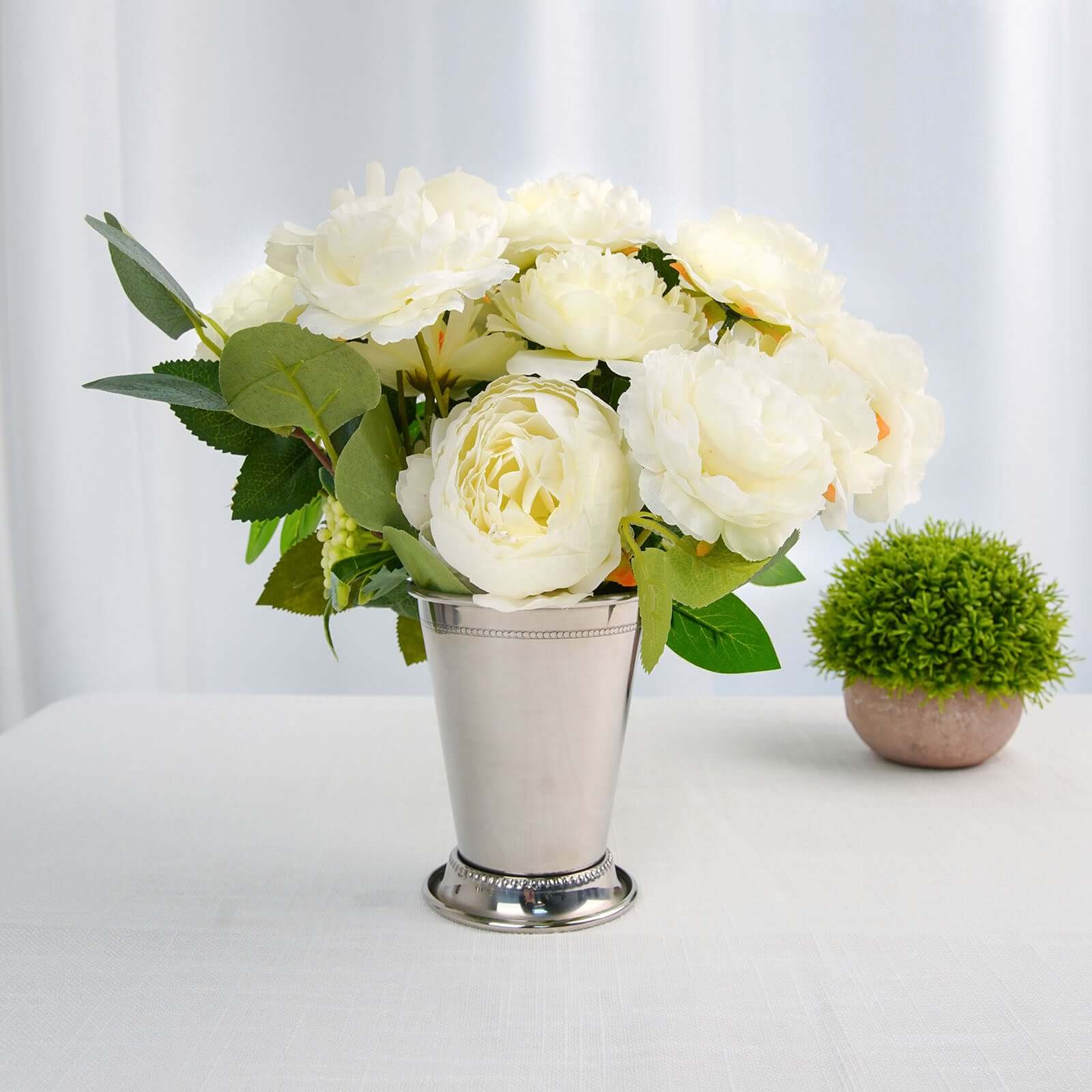 Mint Julep Cup Vase Stainless Steel Silver - Perfect for Flower Arrangements and Event Decor 4.5"