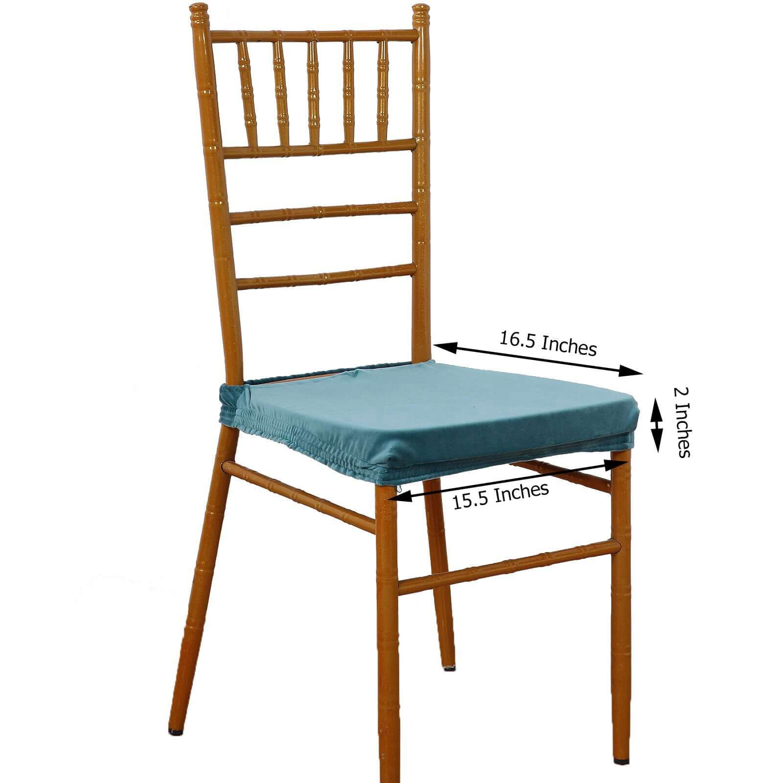 Velvet Chair Cushion Protector Stretch with Tie for Dining Chairs Teal - Durable Cover for Formal Gatherings