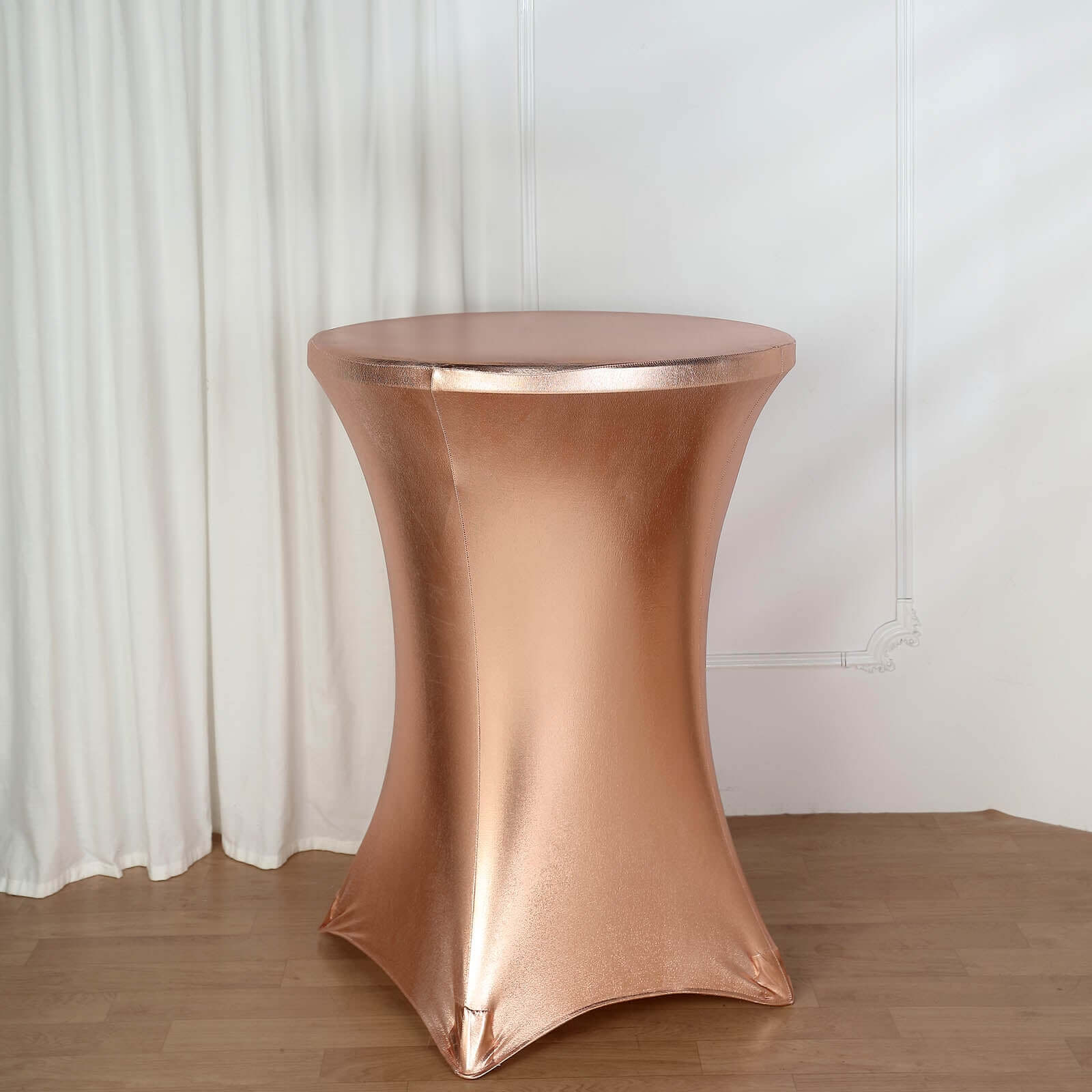 Metallic Spandex 32" Fitted Round Cocktail Table Cover Blushighboy Tablecloth - Stretch Fit & Water-Resistant