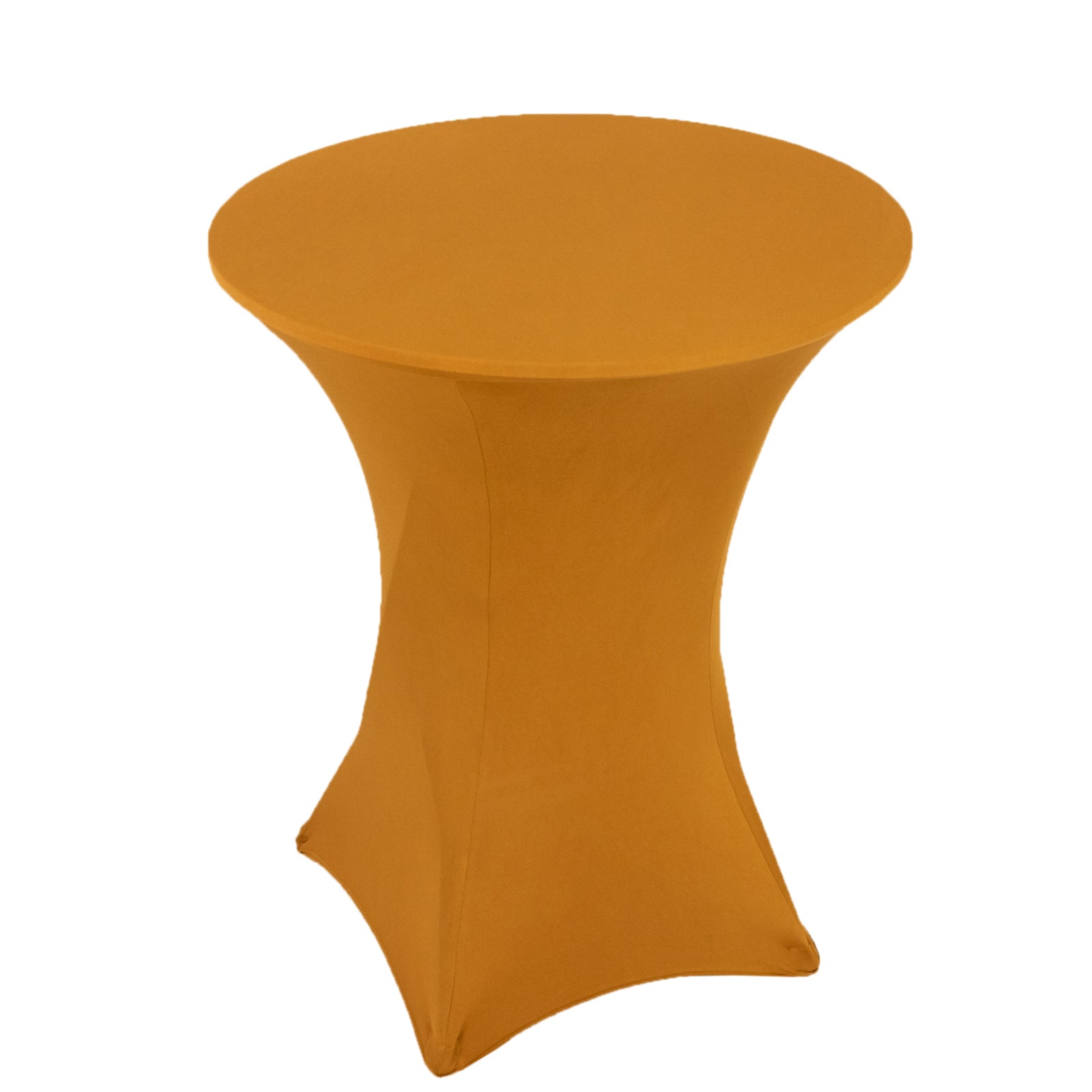 Spandex 33"-36" Round Cocktail Table Cover Gold - Easy to Maintain Stretch Fitted Highboy Tablecloth for Events