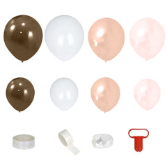 Set of 124 Tan Brown Biodegradable Balloon Arch Kit, Rustic Double Layered Extra Strong Latex Party Balloon Garland