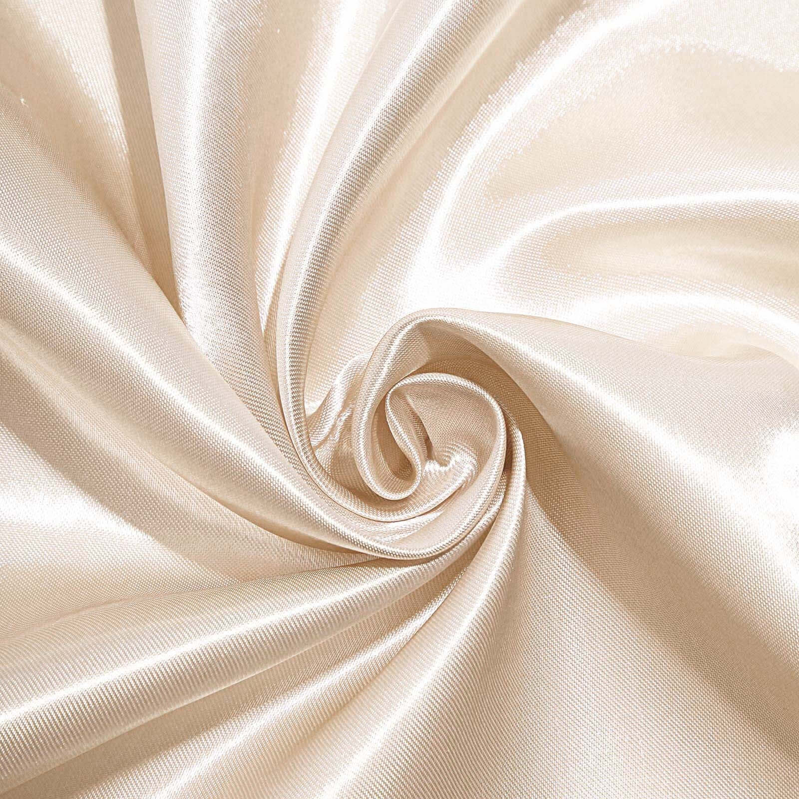 Satin Rectangular 90"x156" Tablecloth Beige - Seamless Table Cover