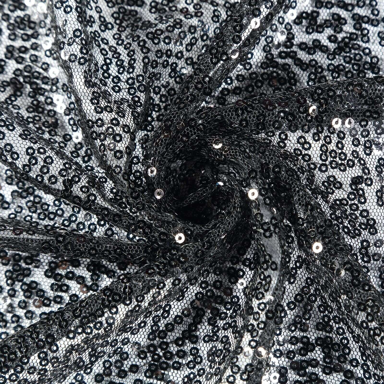 Sequin 12"x108" Table Runner Black - Glittering Design