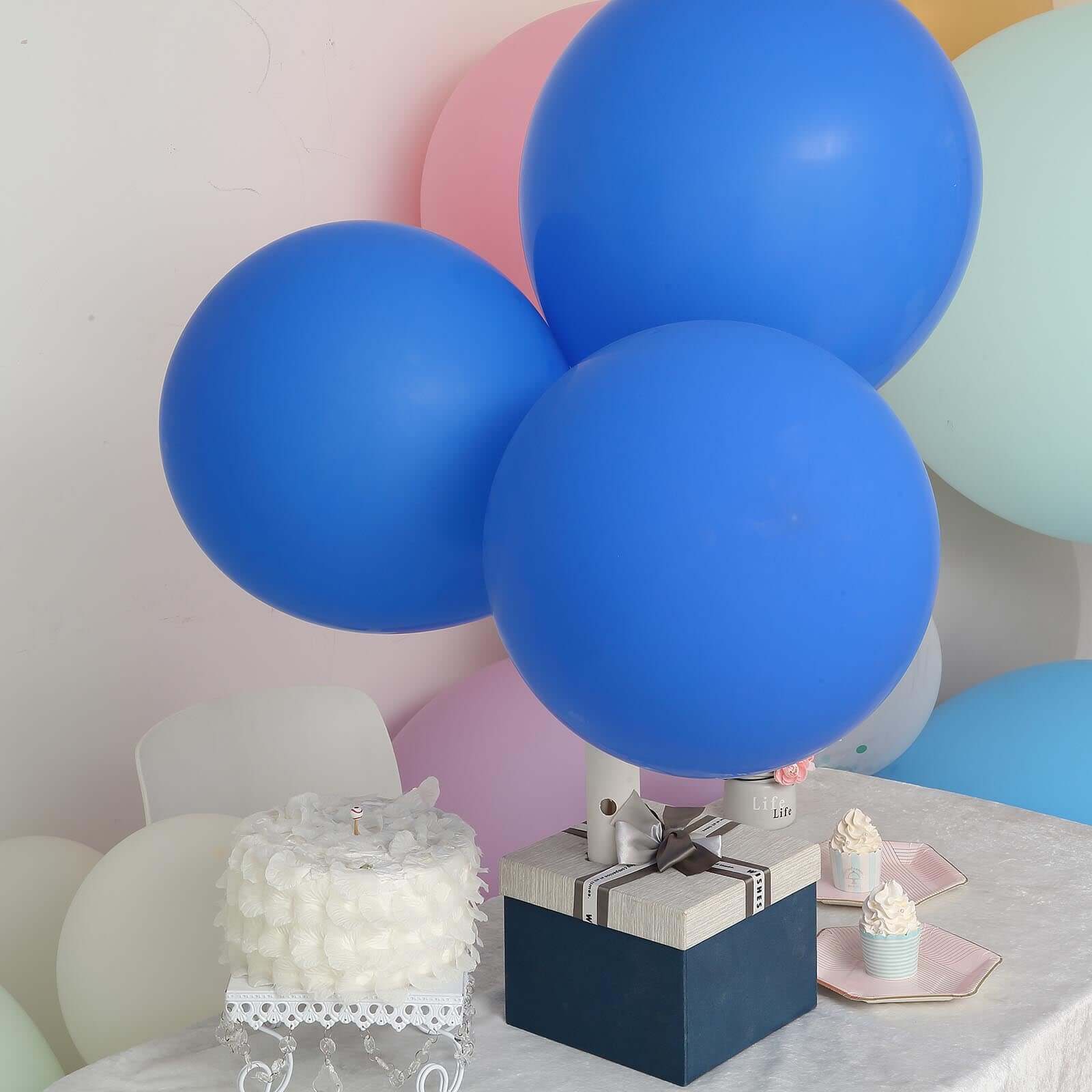 10 Pack 18" Matte Pastel Royal Blue Helium Air Latex Party Balloons