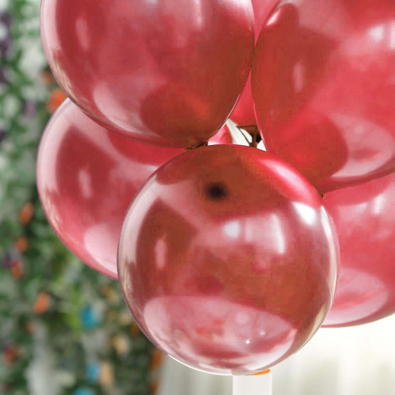25 Pack 12" Shiny Pearl Burgundy Latex Helium or Air Balloons