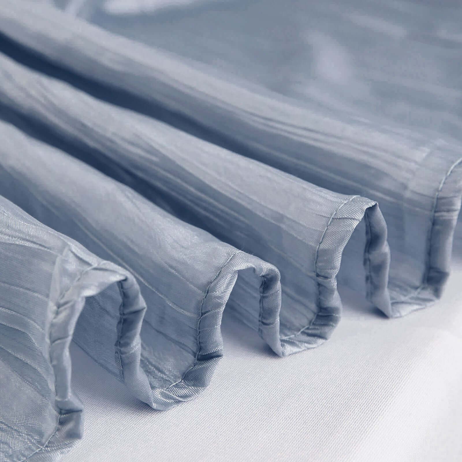 Taffeta 90"x132" Rectangle Tablecloth Dusty Blue - Seamless Accordion Crinkle Table Cover
