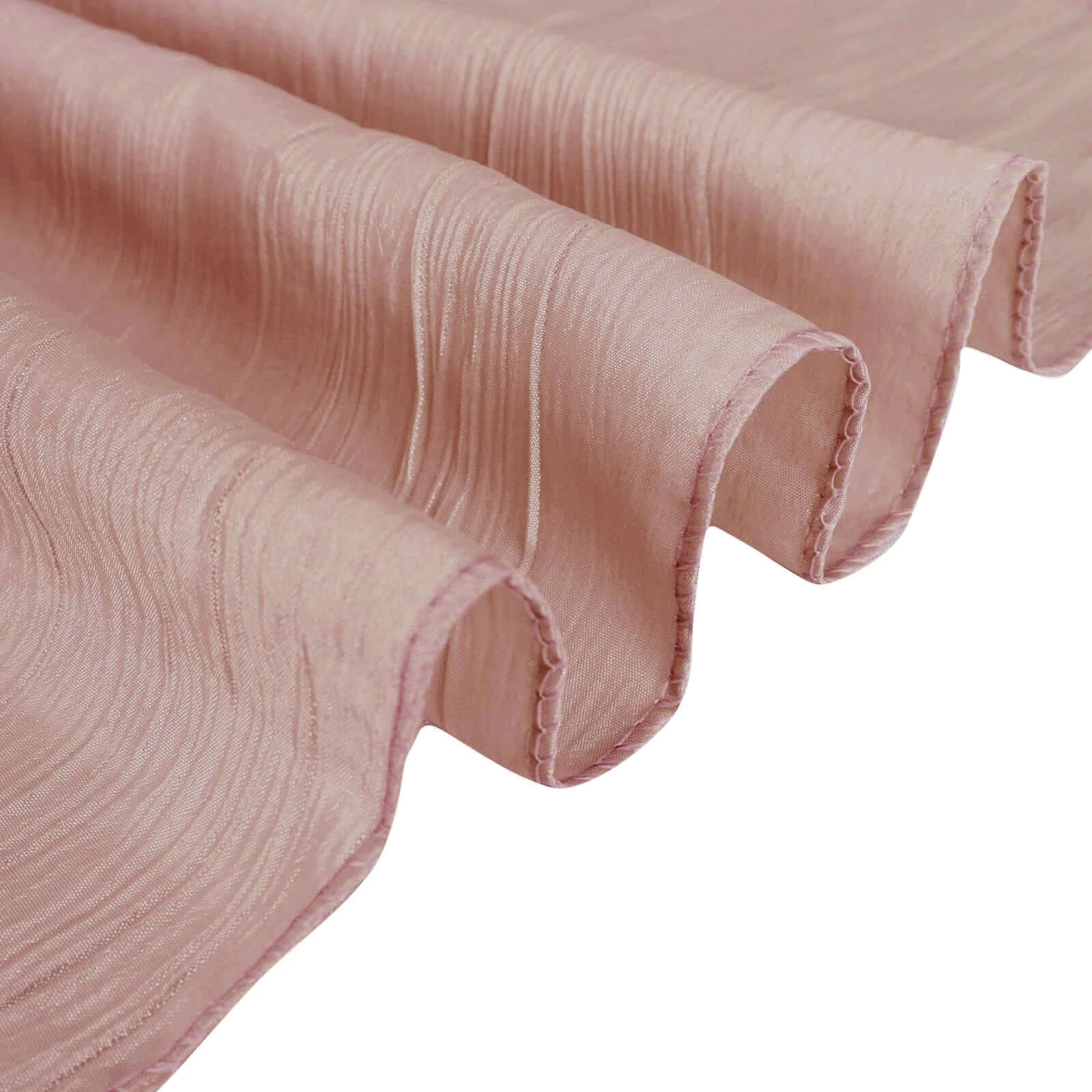 Taffeta 72"x72" Table Overlay Square Tablecloth Dusty Rose - Accordion Crinkle Table Cover