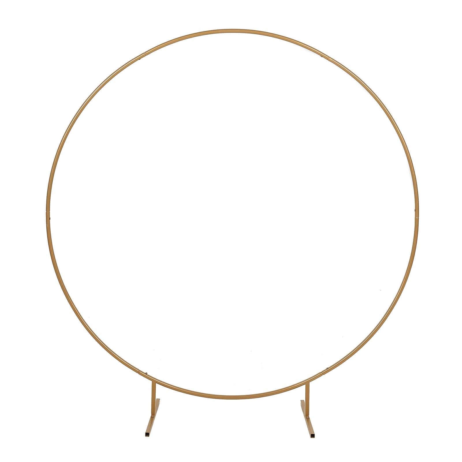5ft Gold Metal Round Wedding Arch Arbor, Balloon Circle, Flower Frame Backdrop Stand