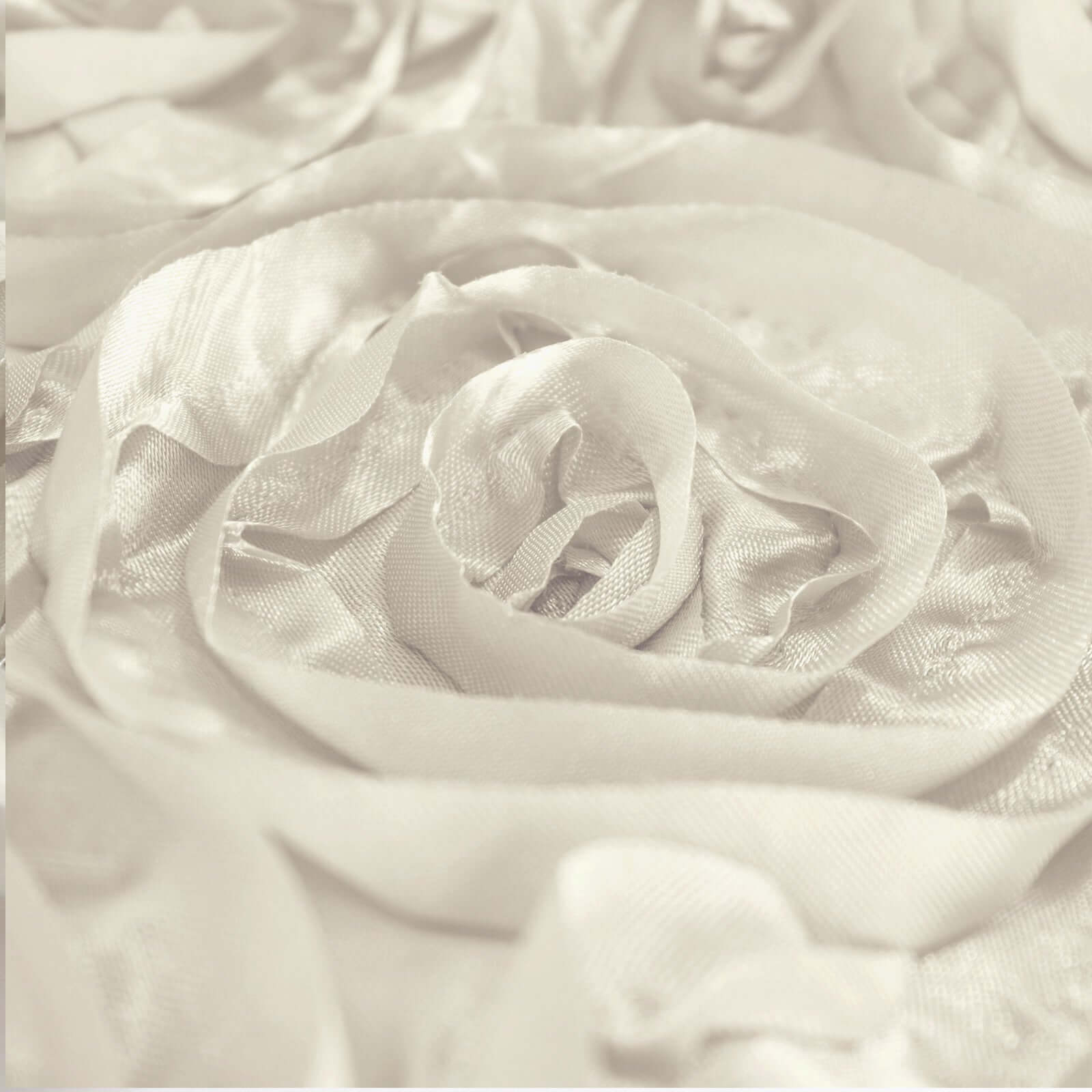 Satin 90"x132" Rectangle Tablecloth Ivory - Grandiose 3D Rosette Seamless Table Cover