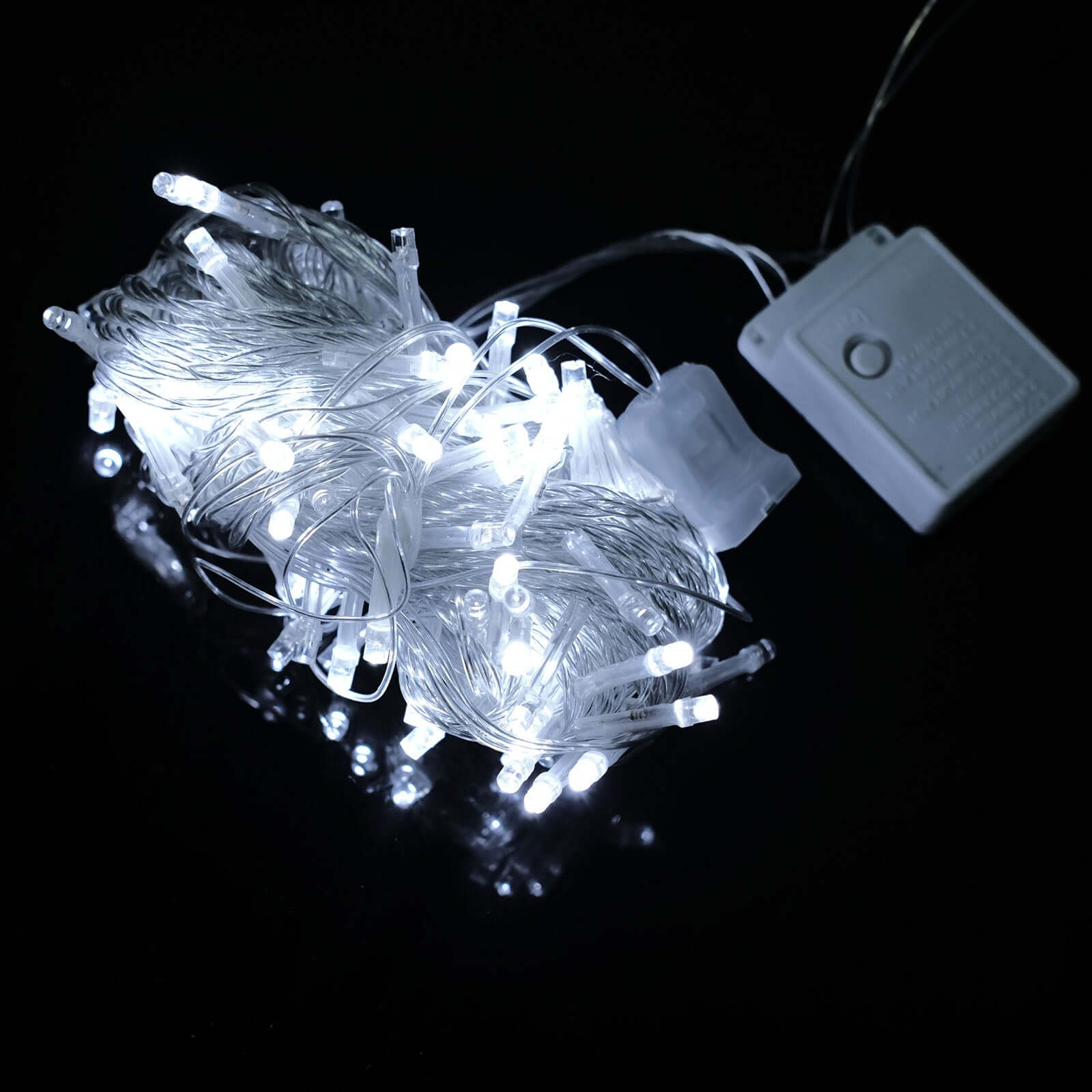 30ft Cool White 100 LED Connectable String Lights, 120V Fairy Lights