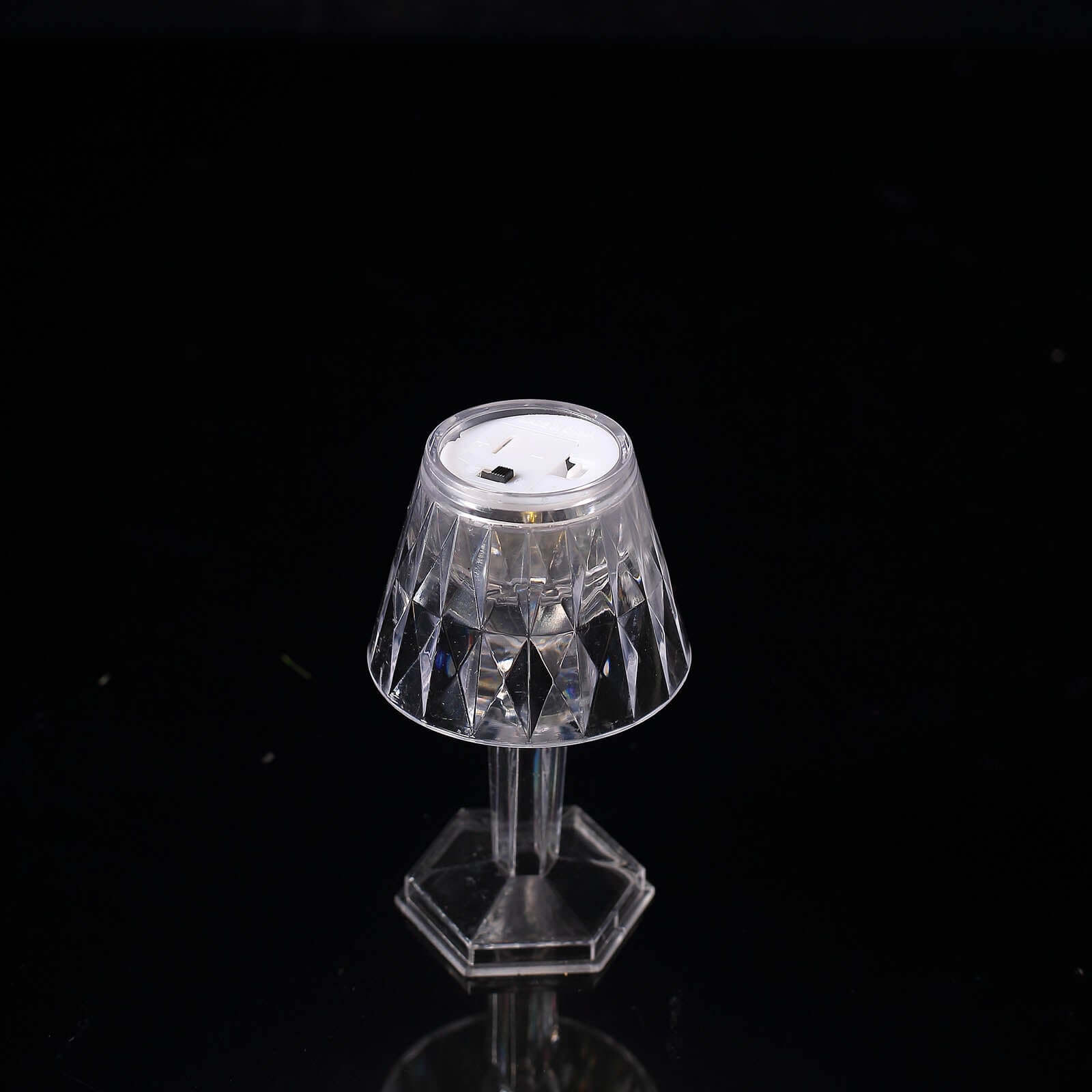 6-Pack Clear Crystal Acrylic LED Lamps Warm White Decorative Design - Accent Night Lights 4.5"