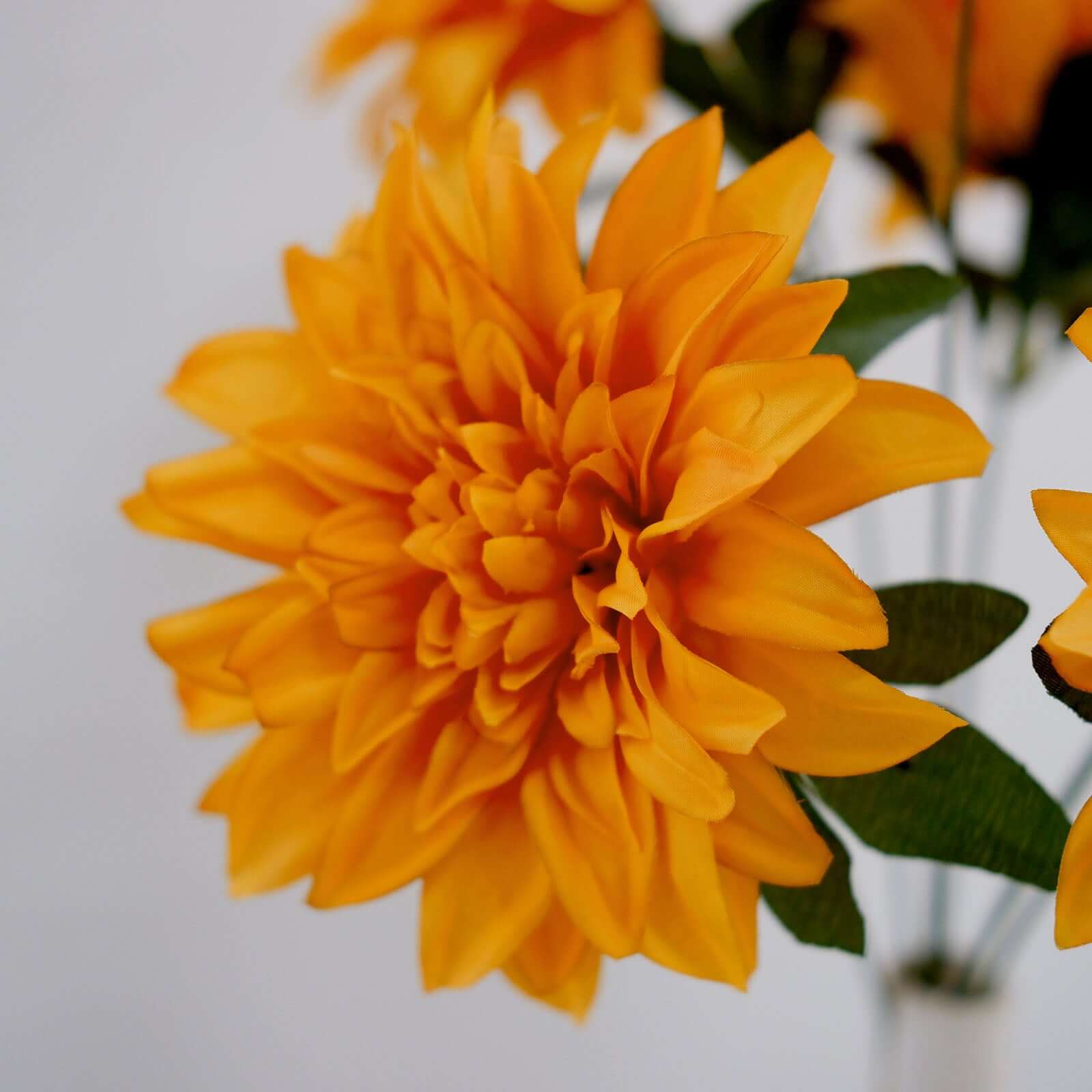 2 Bouquets 20" Orange Artificial Silk Dahlia Flower Spray Bushes