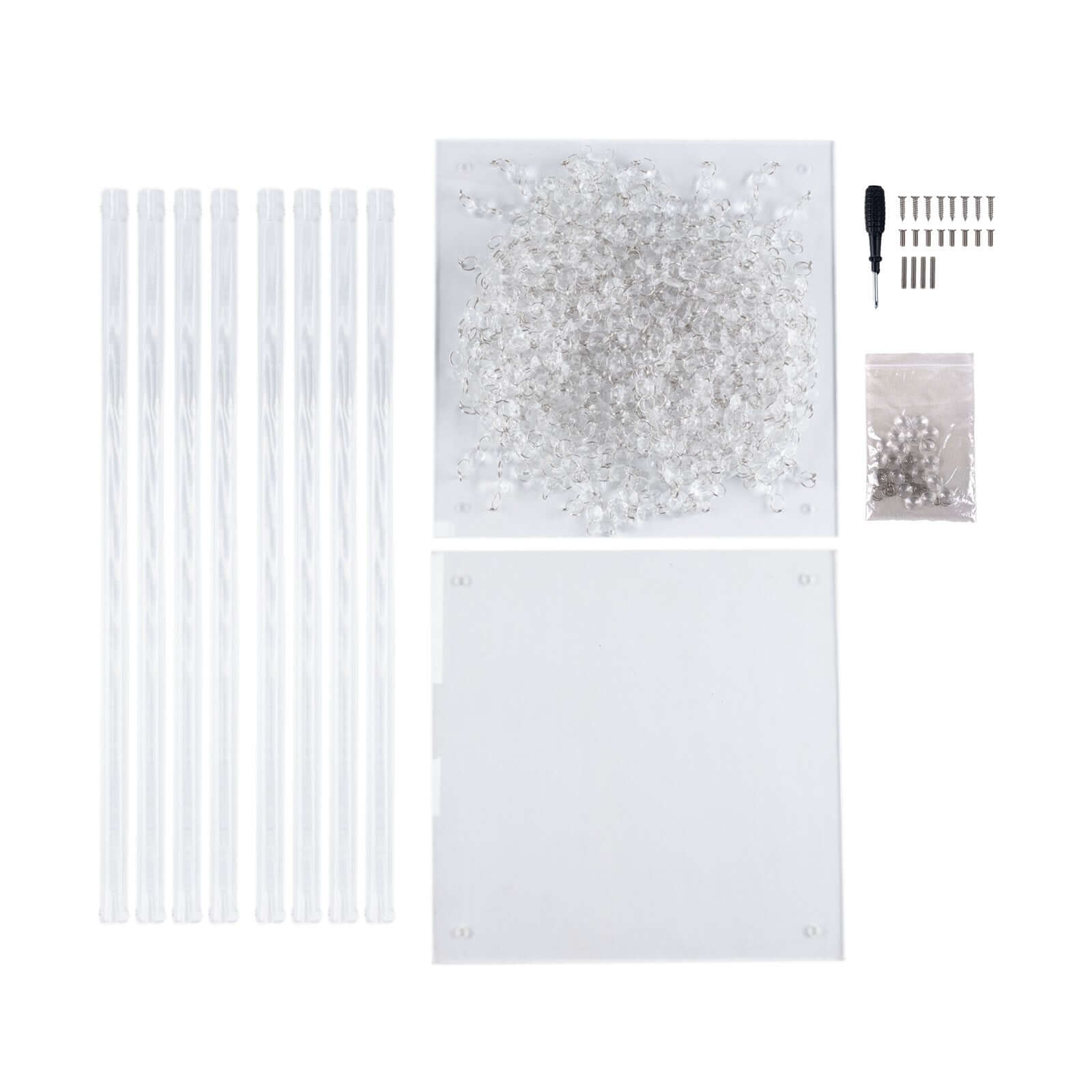 Acrylic Flower Pedestal Vase Pillar Stand with Crystal Beads Clear - Stylish Wedding Floor Centerpiece 40"