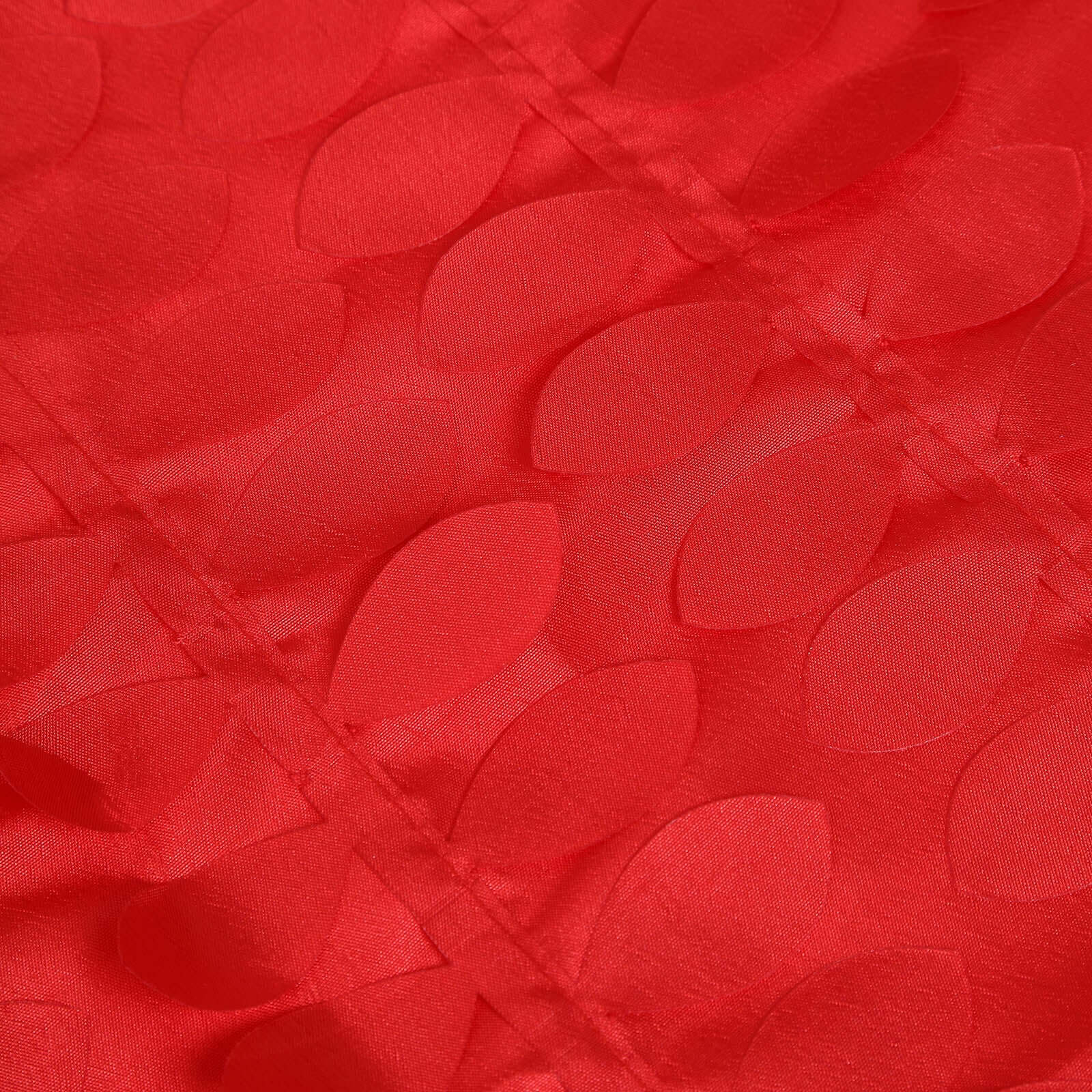 Taffeta 54"x54" Table Overlay Square Tablecloth Red 3D Leaf Petal Table Cover