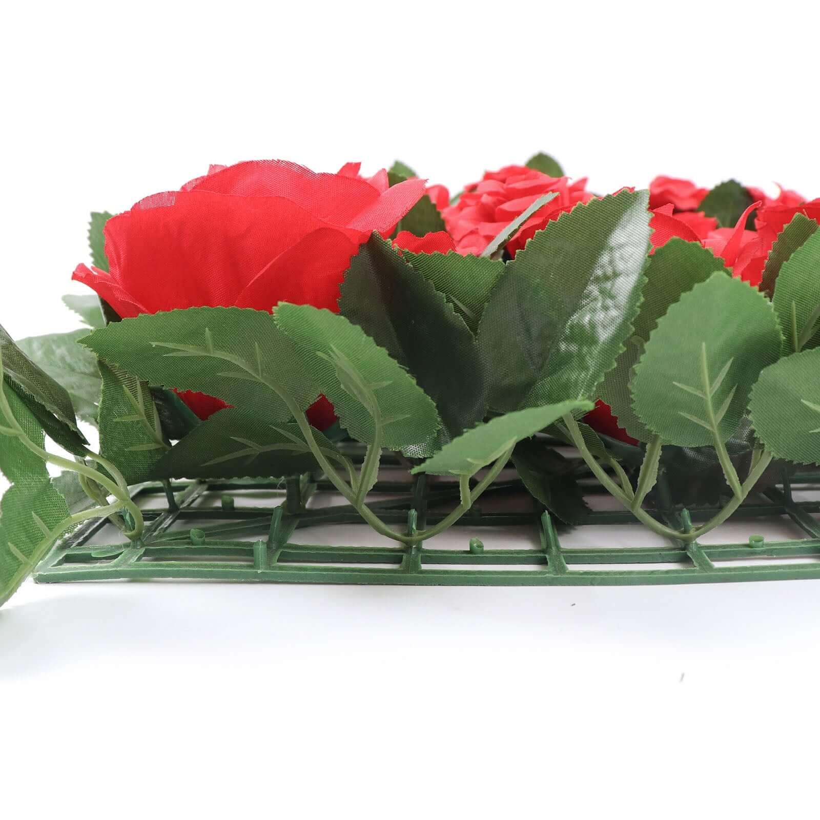 3 Sq ft. Easy-Install Red Silk Rose Flower Mat Wall Panel Backdrop