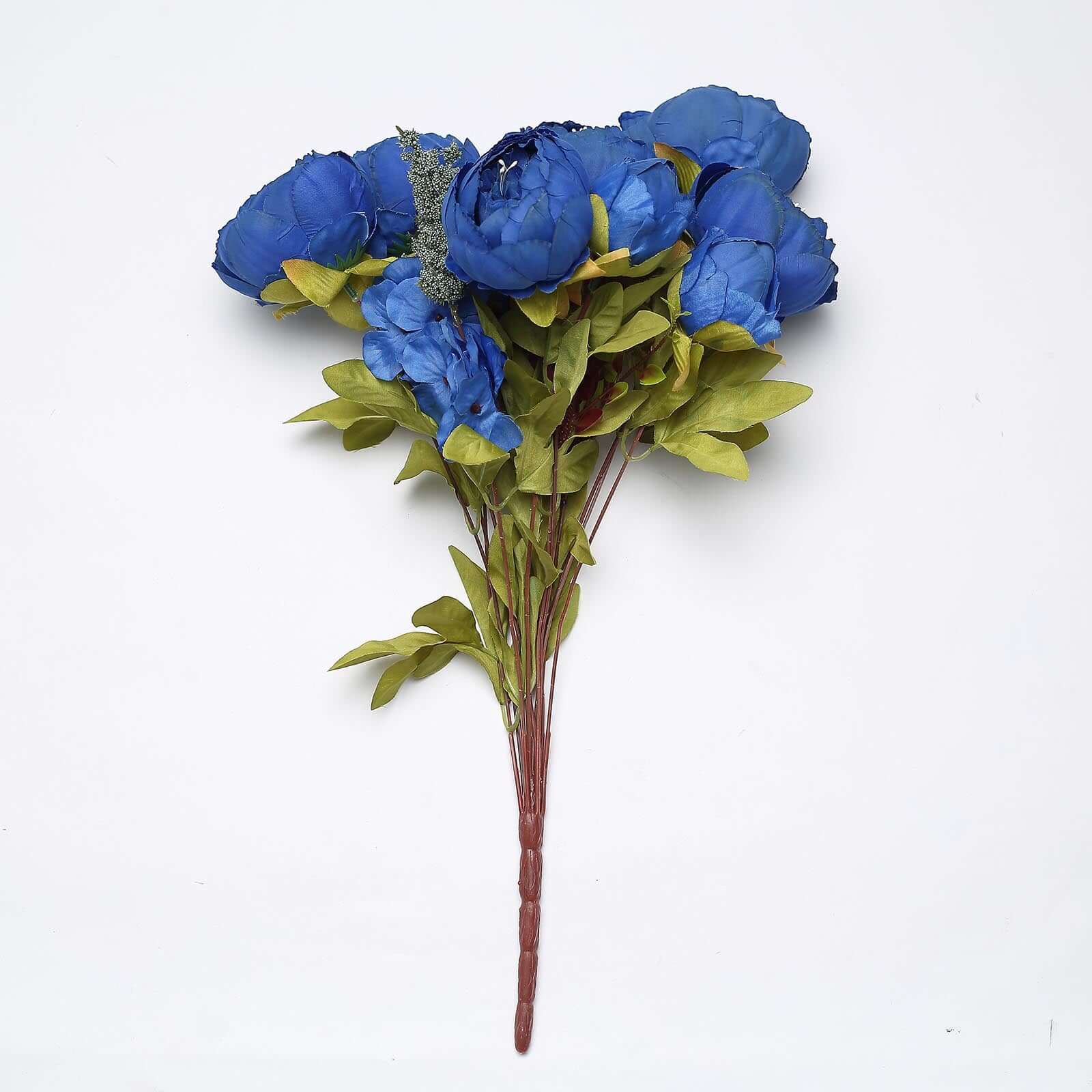 2 Pack 19" Royal Blue Artificial Peony Flower Wedding Bouquets, Faux Silk Flower Arrangements